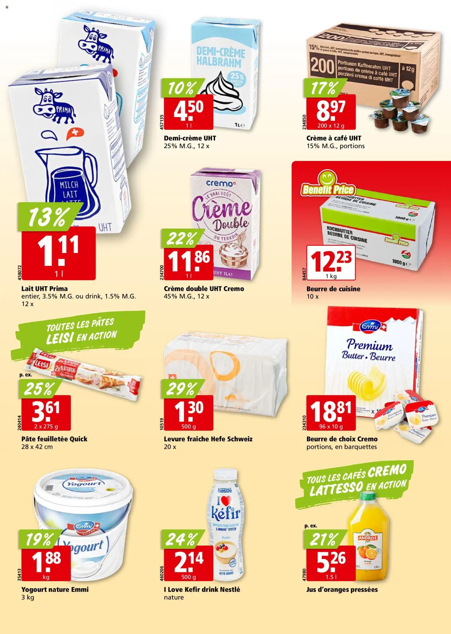 Aligro aktionen Chavannes, Matran, Genève, Sion – gültig ab 07.09.2026 | Seite: 14 | Produkte: Kefir, Milch, Butter, Creme