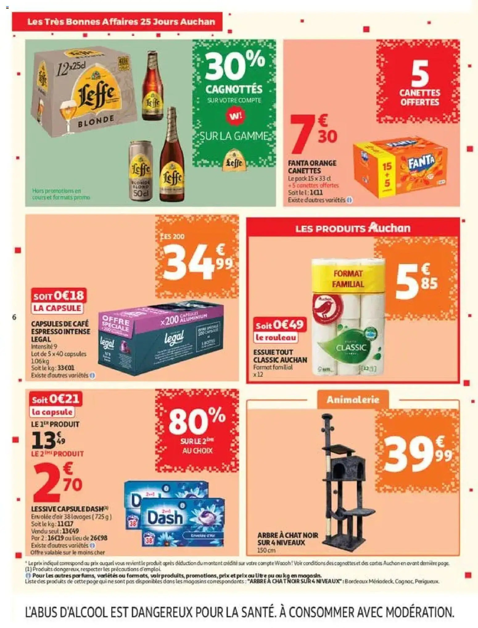 {H1} | Page: 6 | Produits: Arbre à chat, Détergent, Fanta, Capsules de café