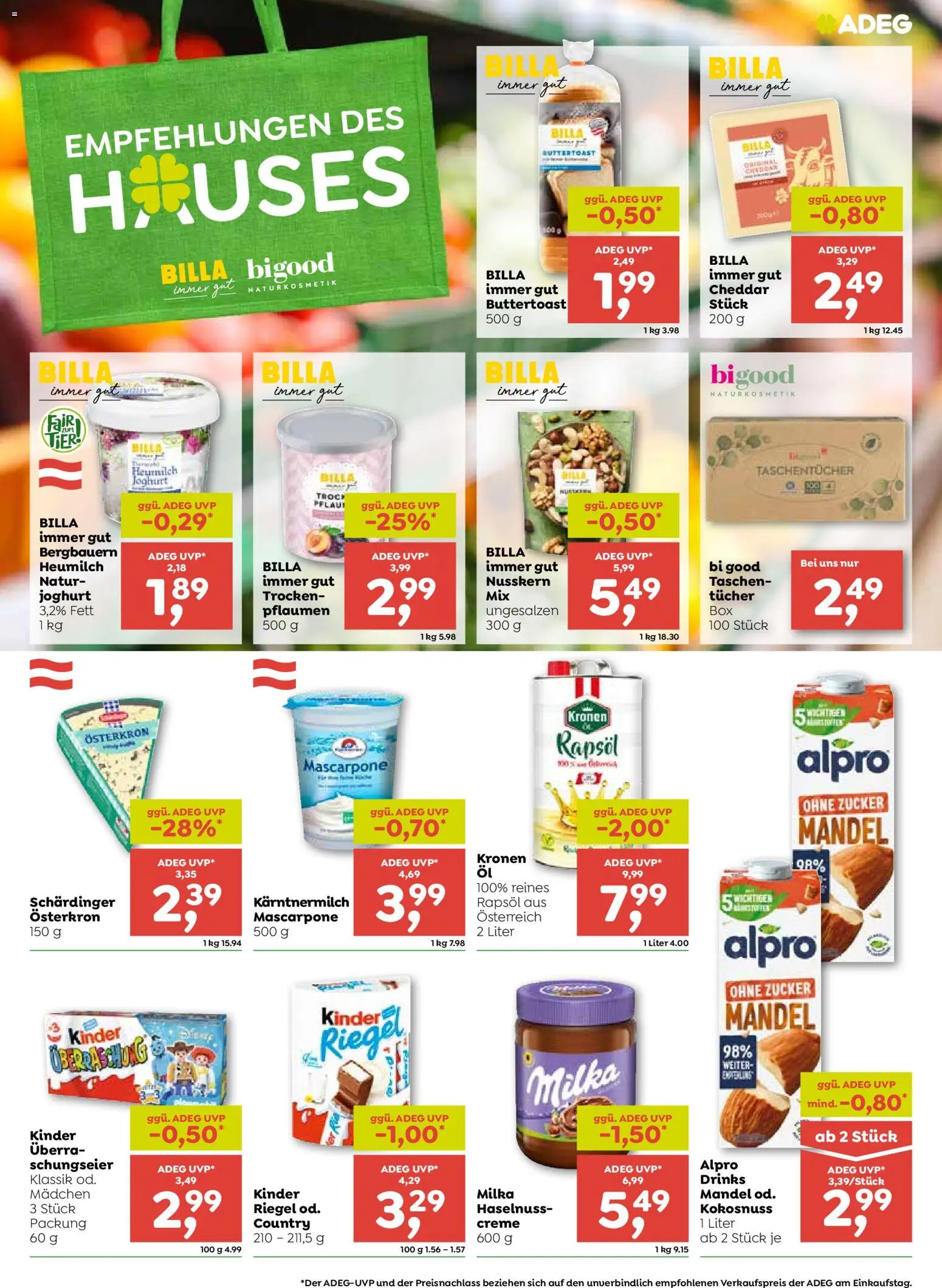ADEG Flugblatt gültig ab 15.10.2026 | Seite: 5 | Produkte: Mandel, Zucker, Rapsöl, Joghurt
