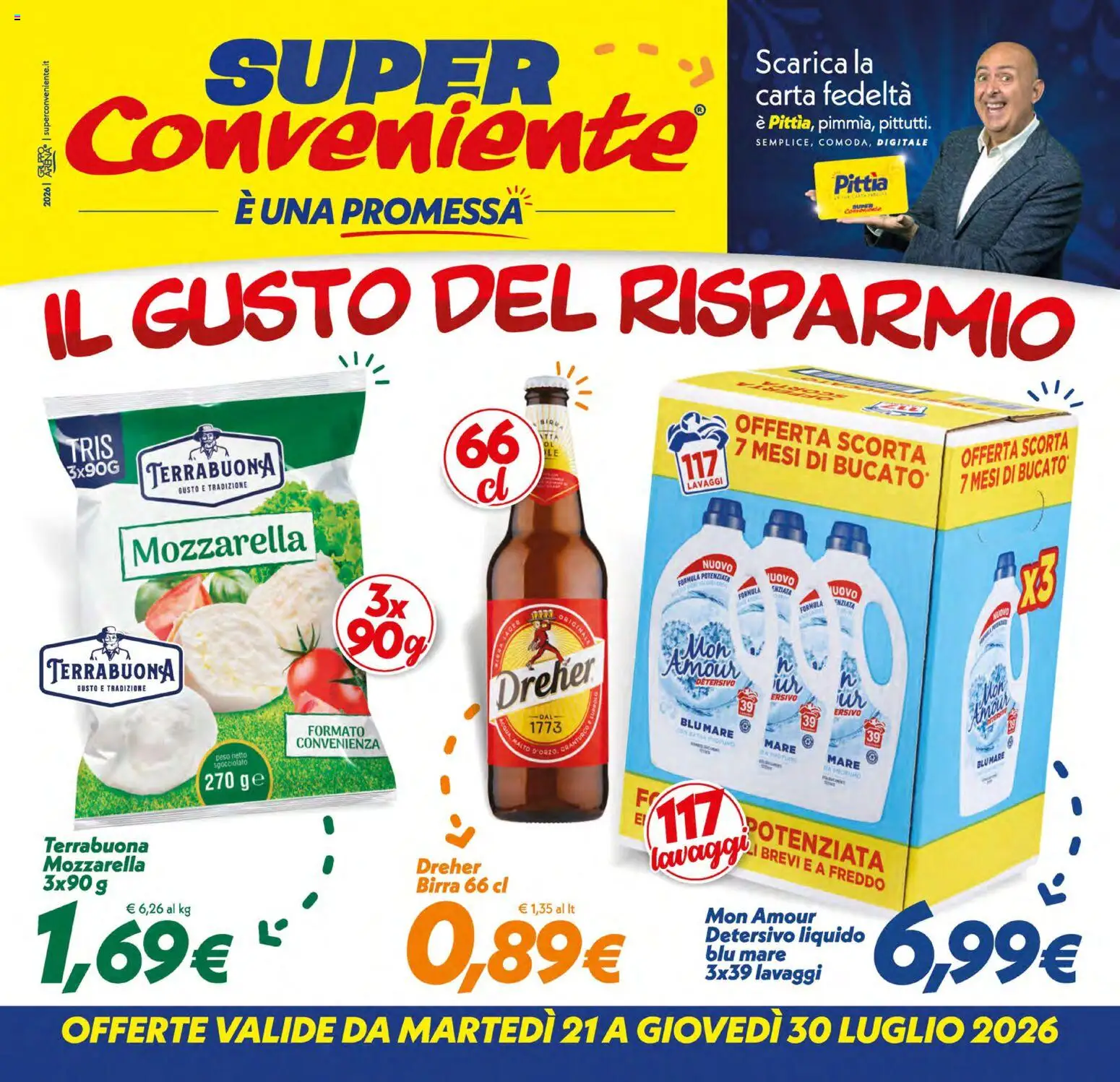 Volantino SuperConveniente del 21/07/2026 | Pagina: 1 | Prodotti: Birra, Mozzarella