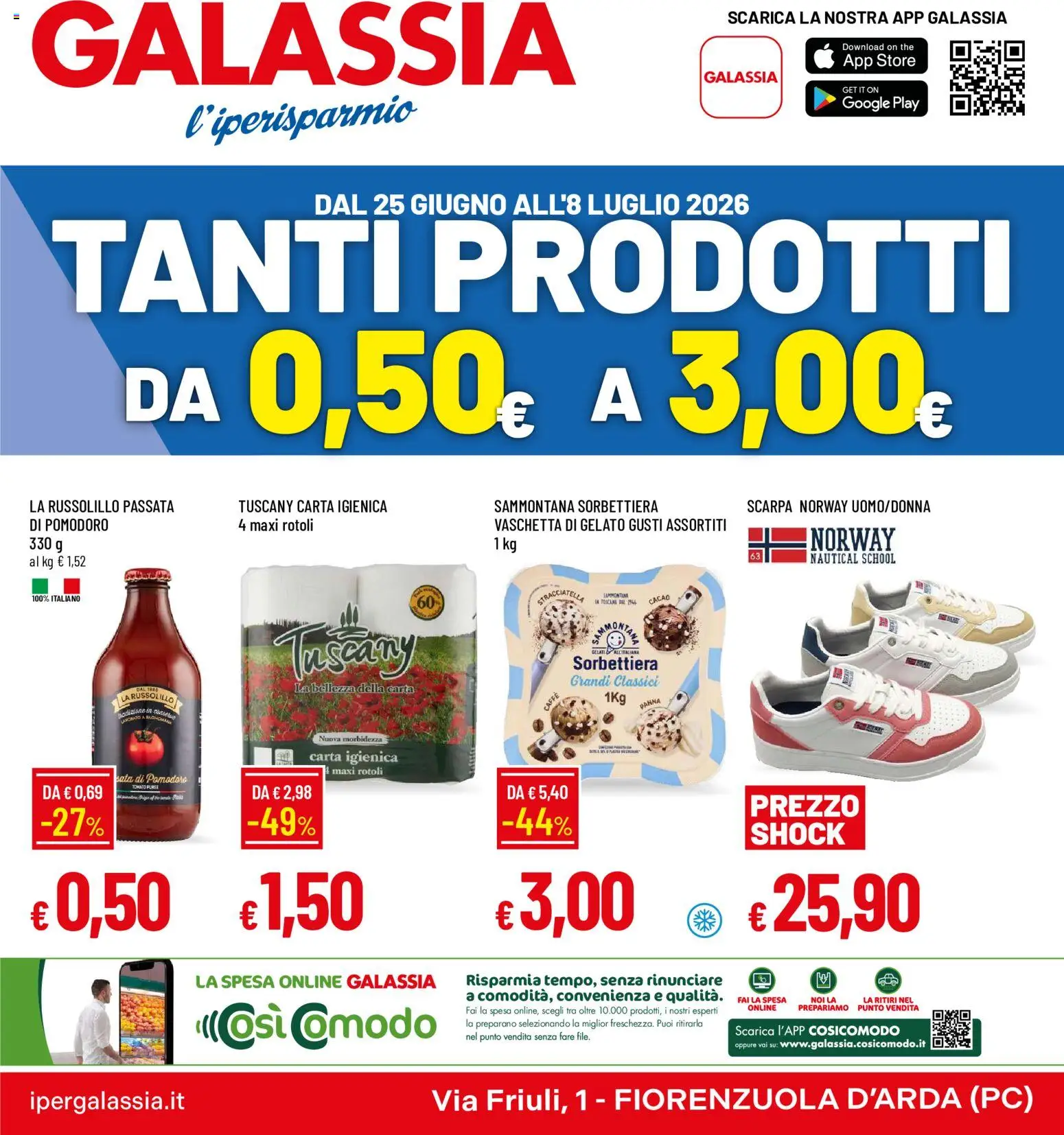 Volantino Galassia del 25/06/2026 | Pagina: 1 | Prodotti: Caffè, Panna, Pomodoro, Stracciatella