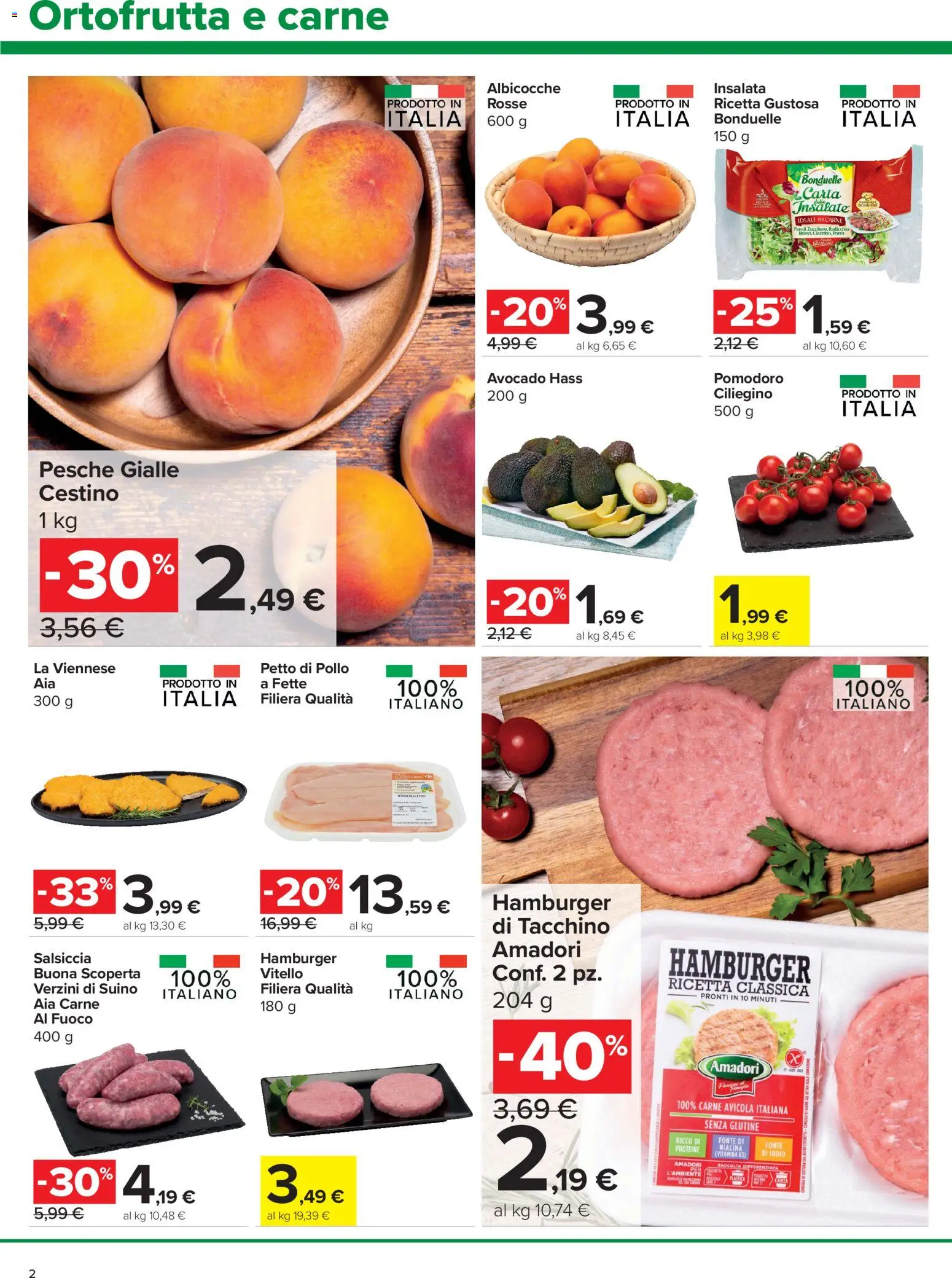 Volantino Carrefour del 16/07/2026 | Pagina: 2 | Prodotti: Suino, Tacchino, Pomodoro, Hamburger