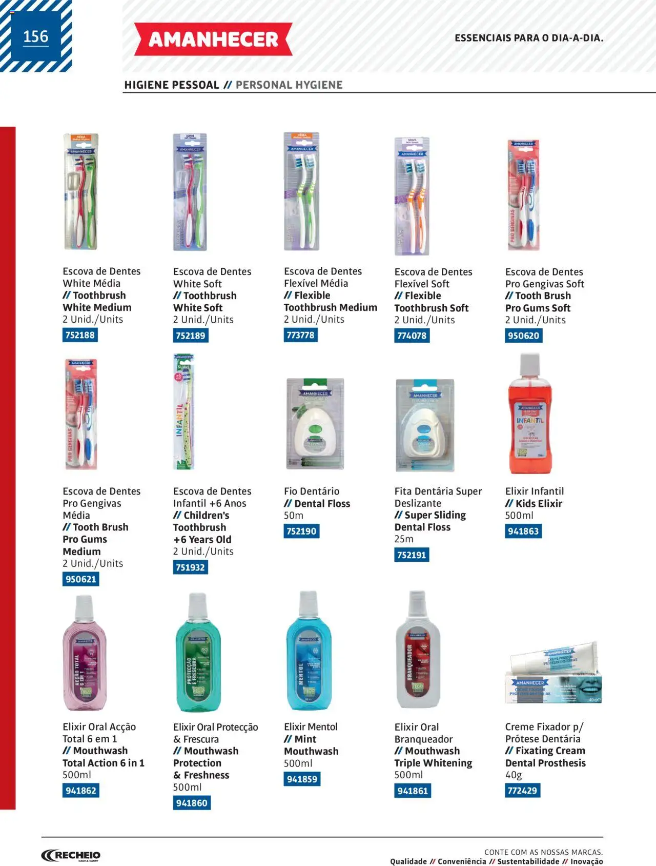 Recheio AS NOSSAS MARCAS │ válido de 19/12/2023 | Página: 156 | Produtos: Escova de dentes, Fixador, Creme