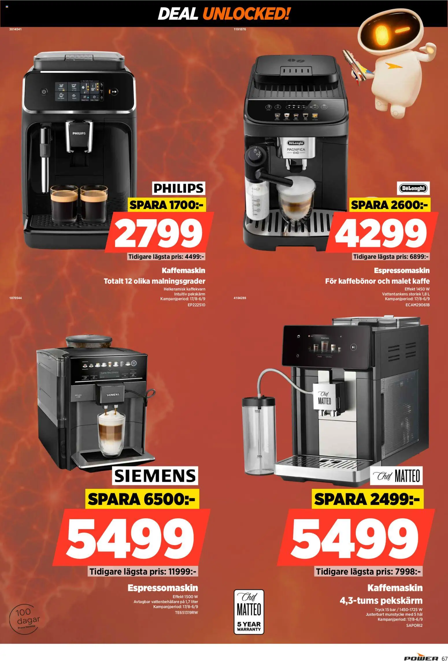 Power reklamblad aktuell från 31/08/2026 | Sida: 67 | Produkter: Kaffebönor, Kaffekvarn, Kaffe, Kaffemaskin