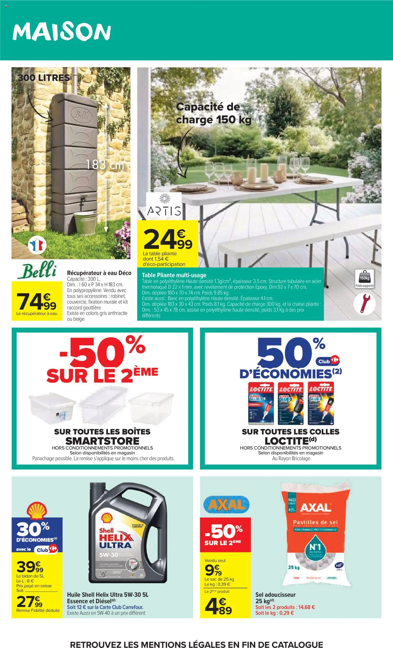 {H1} | Page: 51 | Produits: Poids, Gouttière, Sel, La chaise pliante