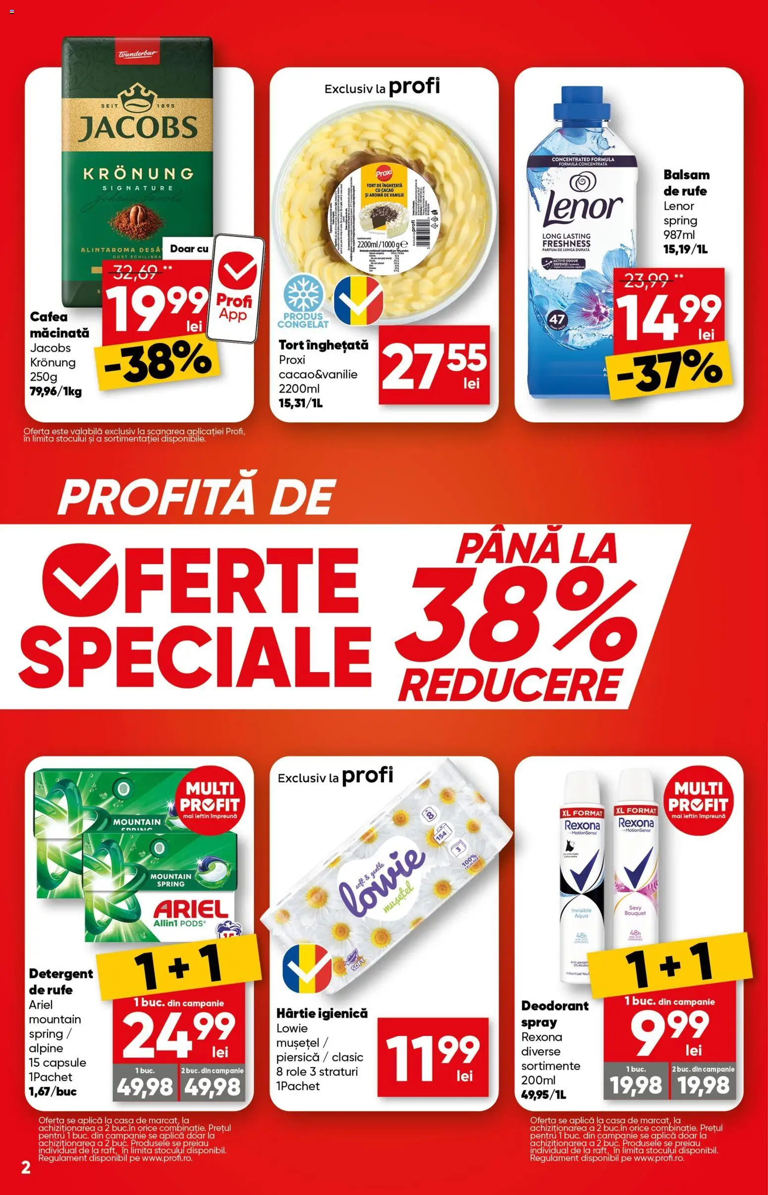 Noul catalog Profi – valabil de la 24.06.2026 | Pagină: 2 | Produse: Tort, Cafea, Detergent, Cacao