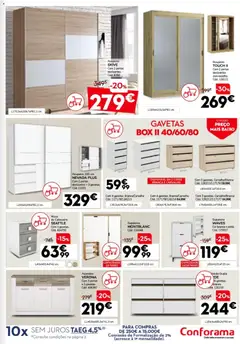 Pré-visualização Conforama folheto válido de 30.04.2026 | Página: 11 | Produtos: Roupeiro, Mesa de cabeceira, Aparador, Sapateira