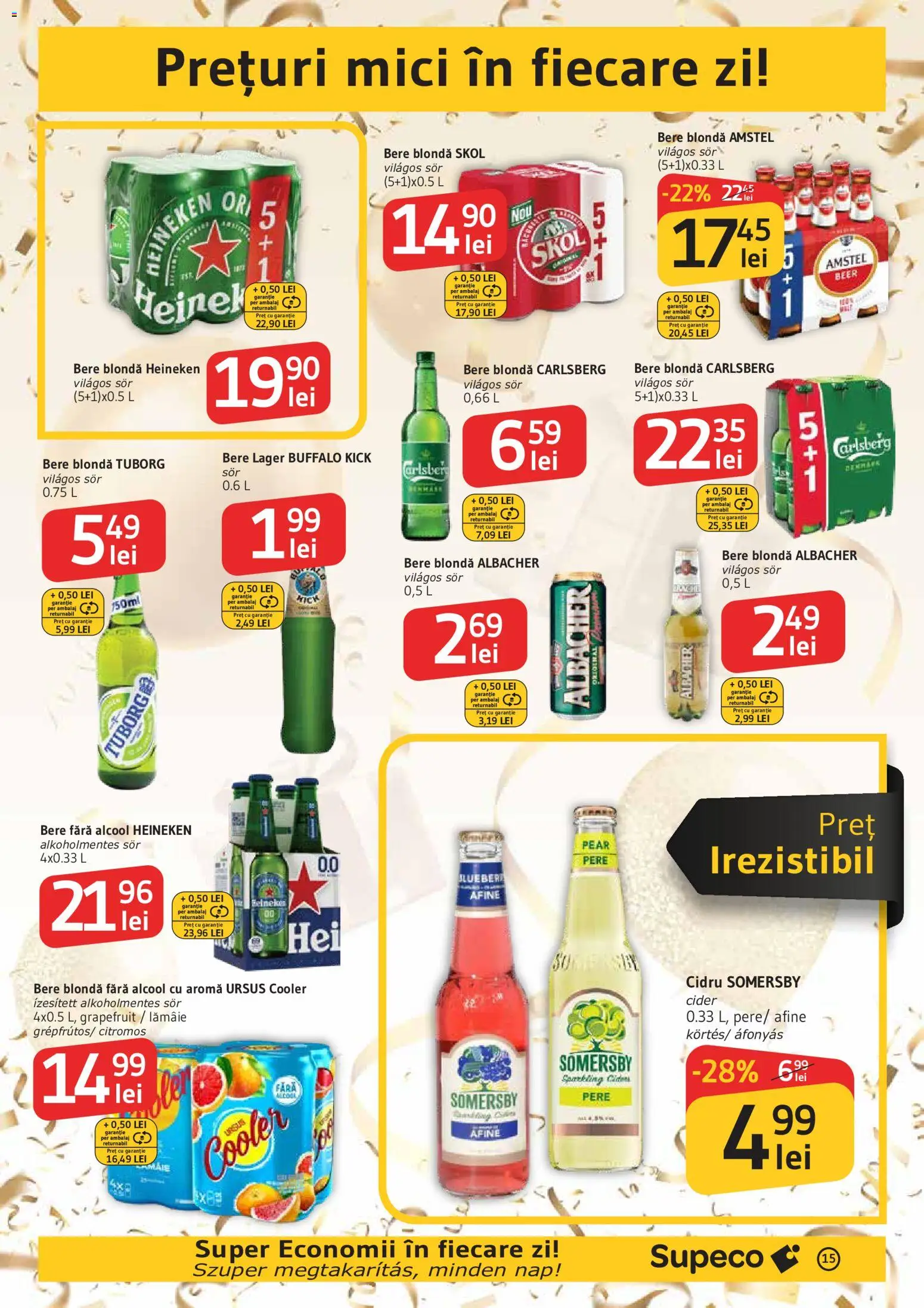 Noul catalog Supeco – valabil de la 03.09.2026 | Pagină: 15 | Produse: Afine, Bere fara alcool, Grapefruit, Lămâie