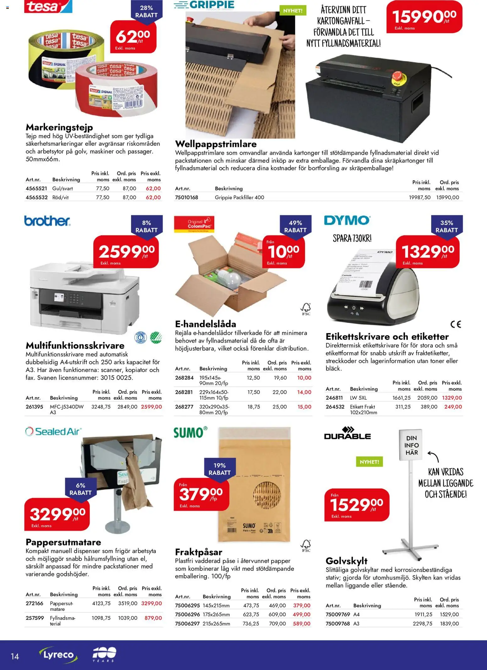 Lyreco reklamblad aktuell från 01/10/2026 | Sida: 14 | Produkter: Papper, Tejp