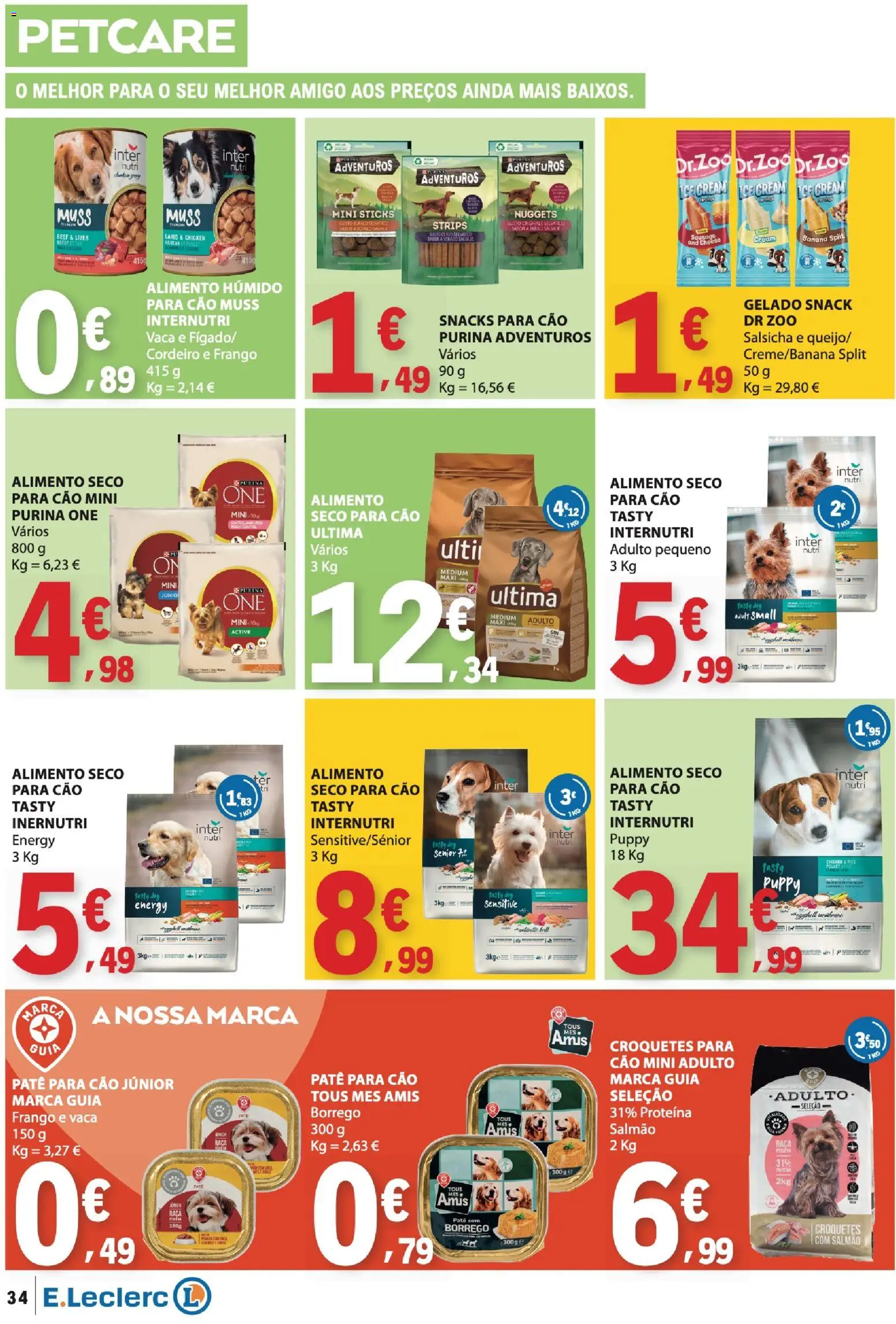 E.Leclerc folheto │ válido de 27/08/2026 | Página: 34 | Produtos: Frango, Salsicha, Gelado, Nuggets