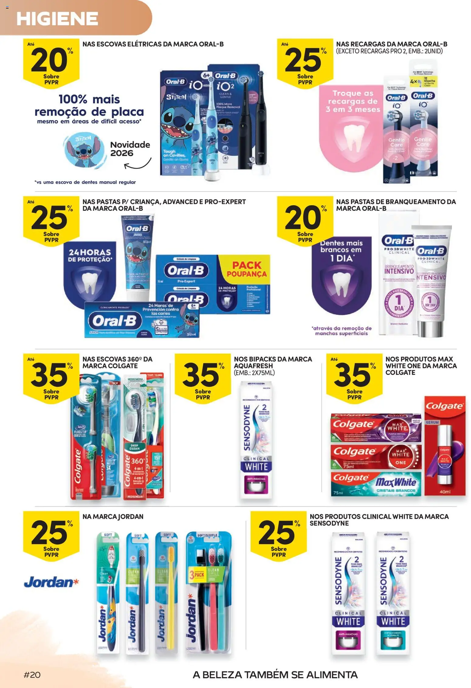 Continente Beleza Receita perfeita para um cuidado total │ válido de 18/08/2026 | Página: 20 | Produtos: Escova de dentes, Sérum