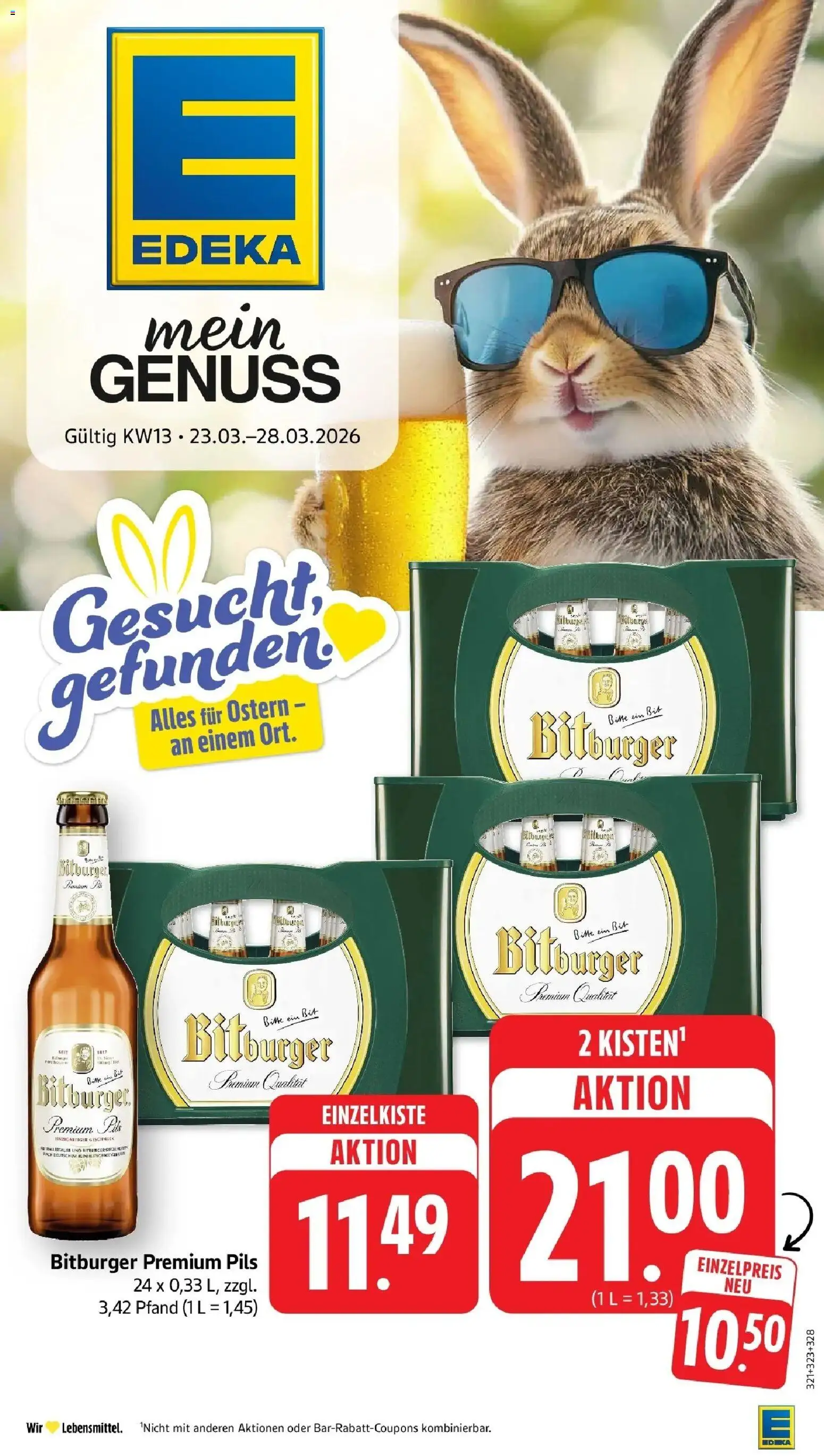 Edeka prospekt Bitburg	 – gültig ab 23.03.2026 | Seite: 1 | Produkte: Bitburger, Pils