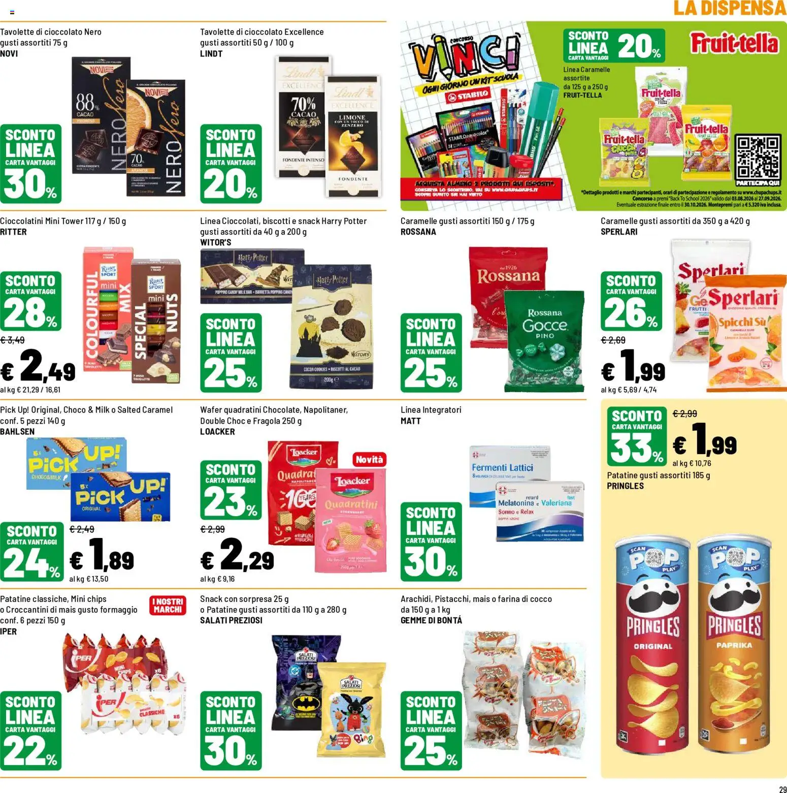 Volantino Iper del 31/08/2026 | Pagina: 29 | Prodotti: Cioccolato, Arance, Caramelle, Mais