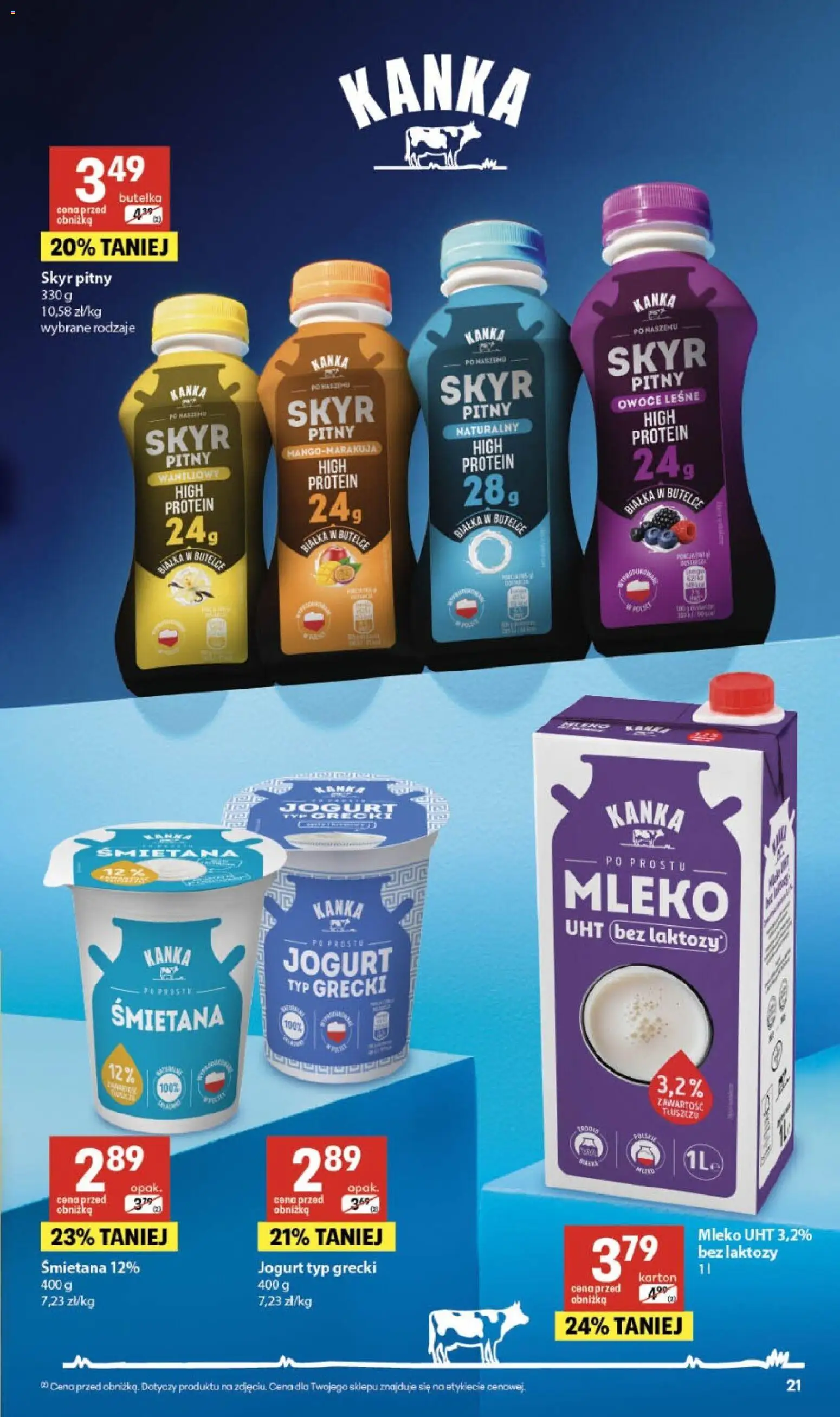 Delikatesy Centrum gazetka od 08.10.2026 | Strona: 21 | Produkty: Bez laktozy, Jogurt, Śmietana, Owoce