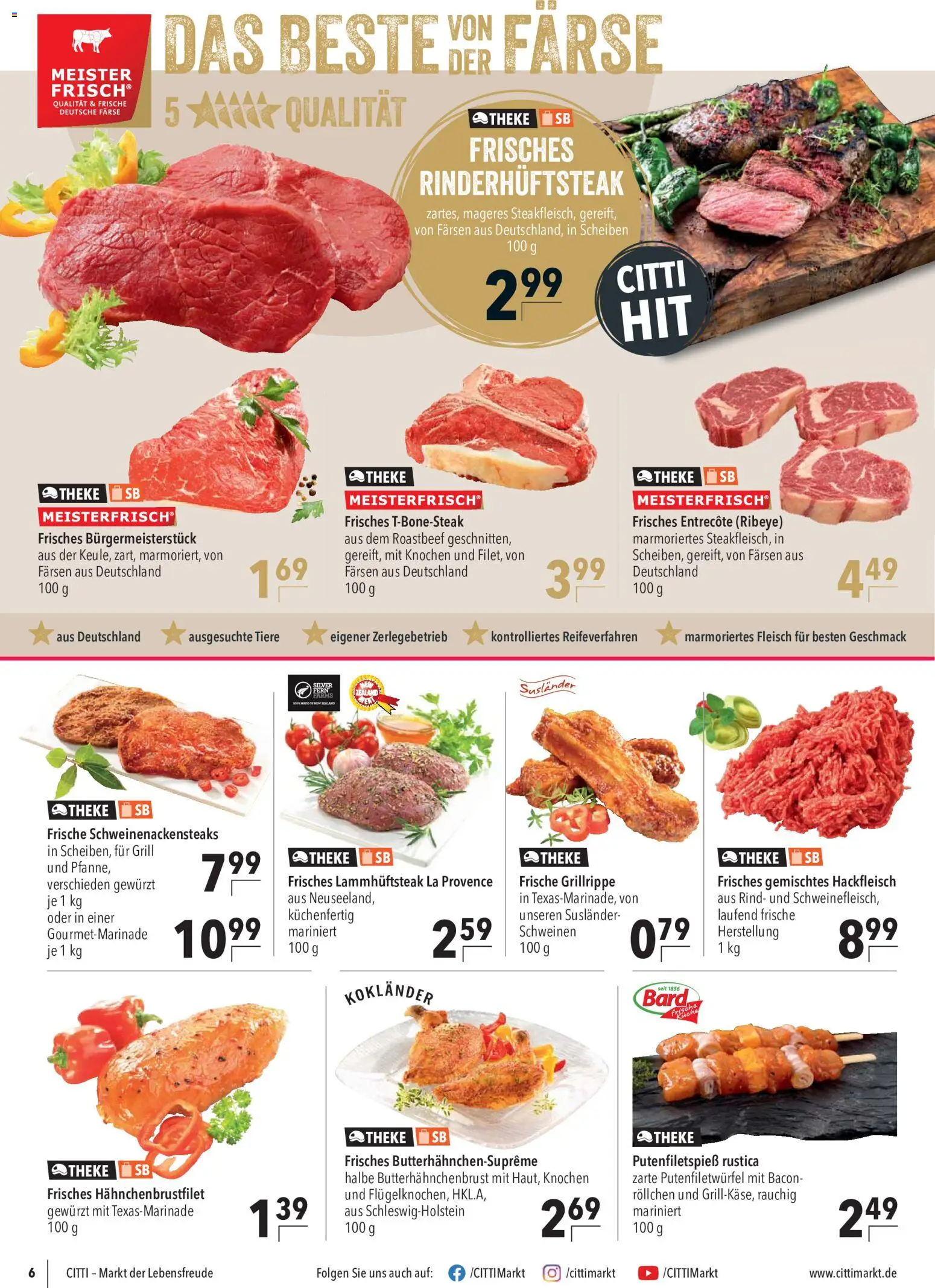 CITTI Markt Prospekt – gültig ab 15.07.2026 | Seite: 6 | Produkte: Küche, Entrecote, Fleisch, Hackfleisch