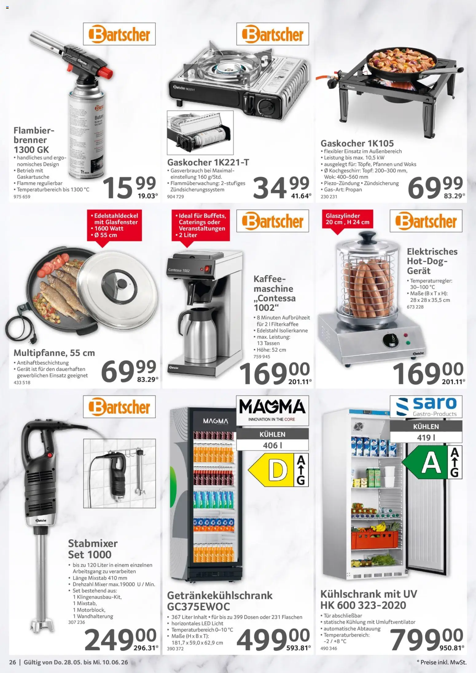 Selgros Gastronomie – gültig ab 28.05.2026 | Seite: 26 | Produkte: Kaffee, Kühlschrank, Wok, Stabmixer