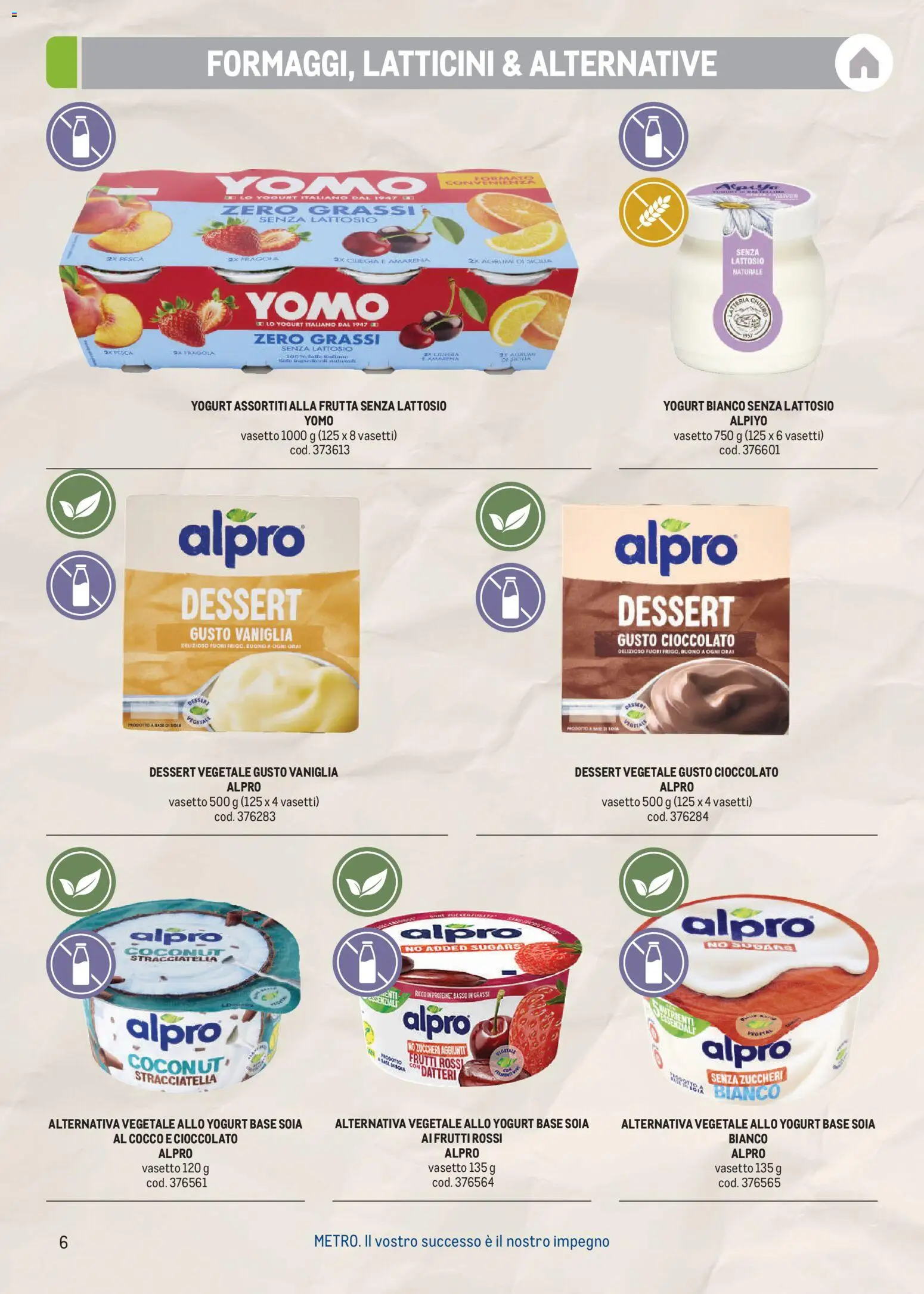 Volantino Metro del 17/08/2026 | Pagina: 6 | Prodotti: Frutta, Pesca, Yogurt bianco, Dessert