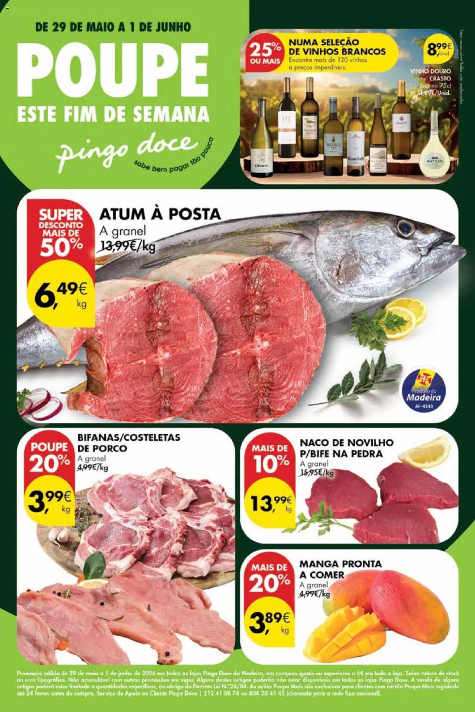 Pingo Doce Poupe este Fim de Semana Madeira │ válido de 29.05.2026 | Página: 1 | Produtos: Atum, Vinho