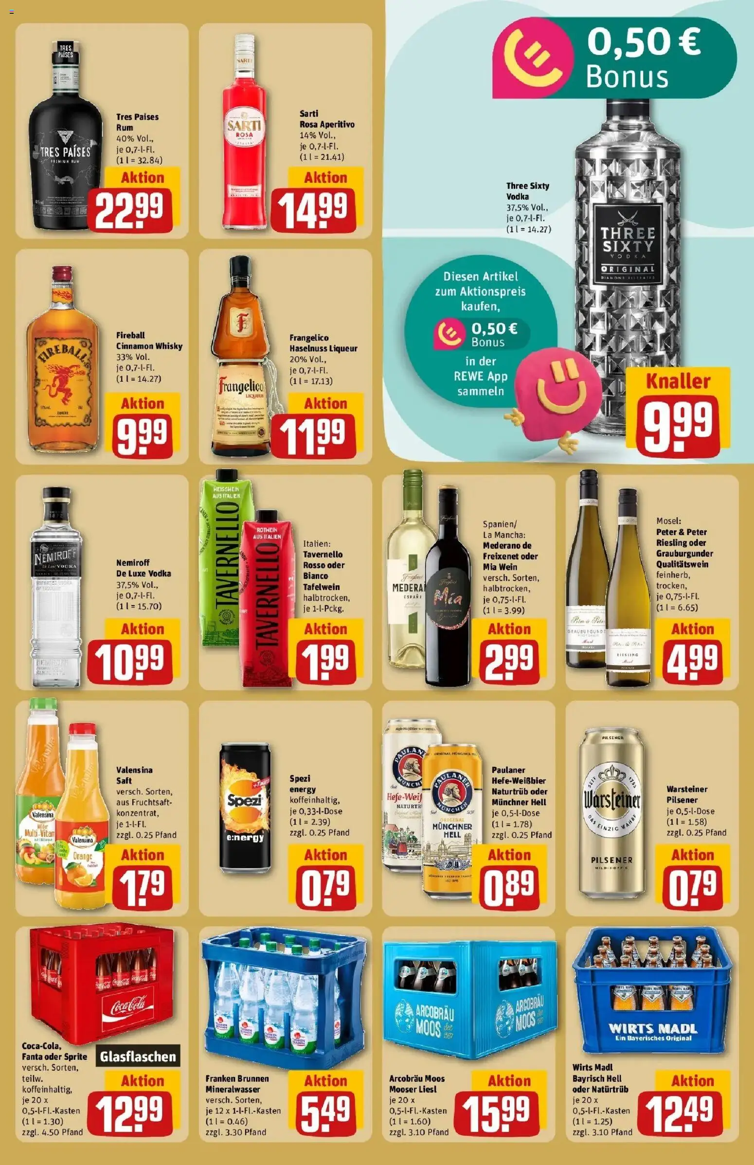 REWE Prospekt ab 10.08.2026 zum Blättern » Angebote | Seite: 23 | Produkte: Fanta, Sprite, Rum, Mineralwasser