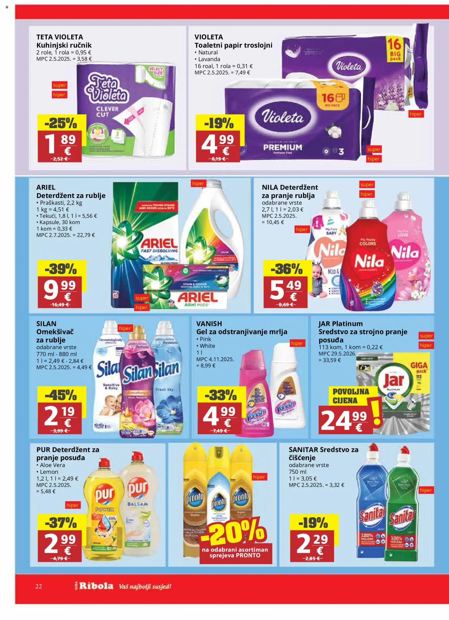 Ribola katalog | vrijedi od 02.09.2026 | Stranica: 22 | Proizvodi: Feta, Ručnik, Jar platinum, Vanish