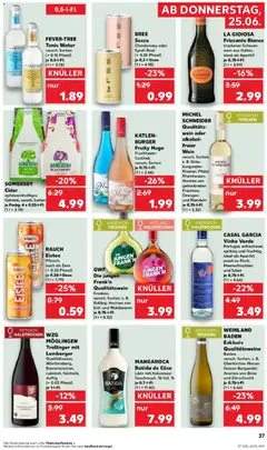 KATLENBURGER Fruity Hugo, Fruchtwein-Cocktail, versch. Sorten je 0,75-I-Fl. (1l = 2.66) ab 22.06.2026 gültig | Seite: 46 | Produkte: Likör, Batida de coco, Burger, Hugo