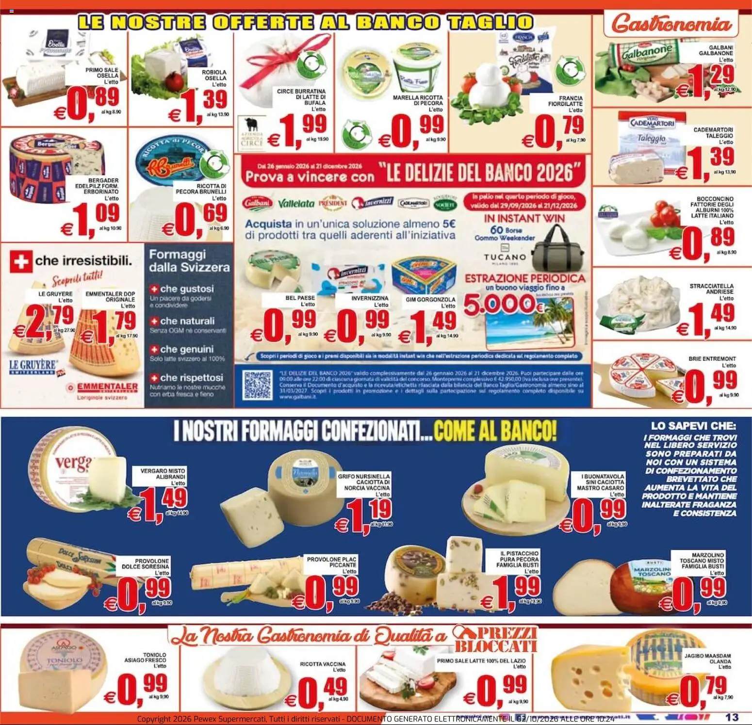 Volantino Pewex del 02/10/2026 | Pagina: 13 | Prodotti: Provolone, Ricotta, Robiola, Stracciatella