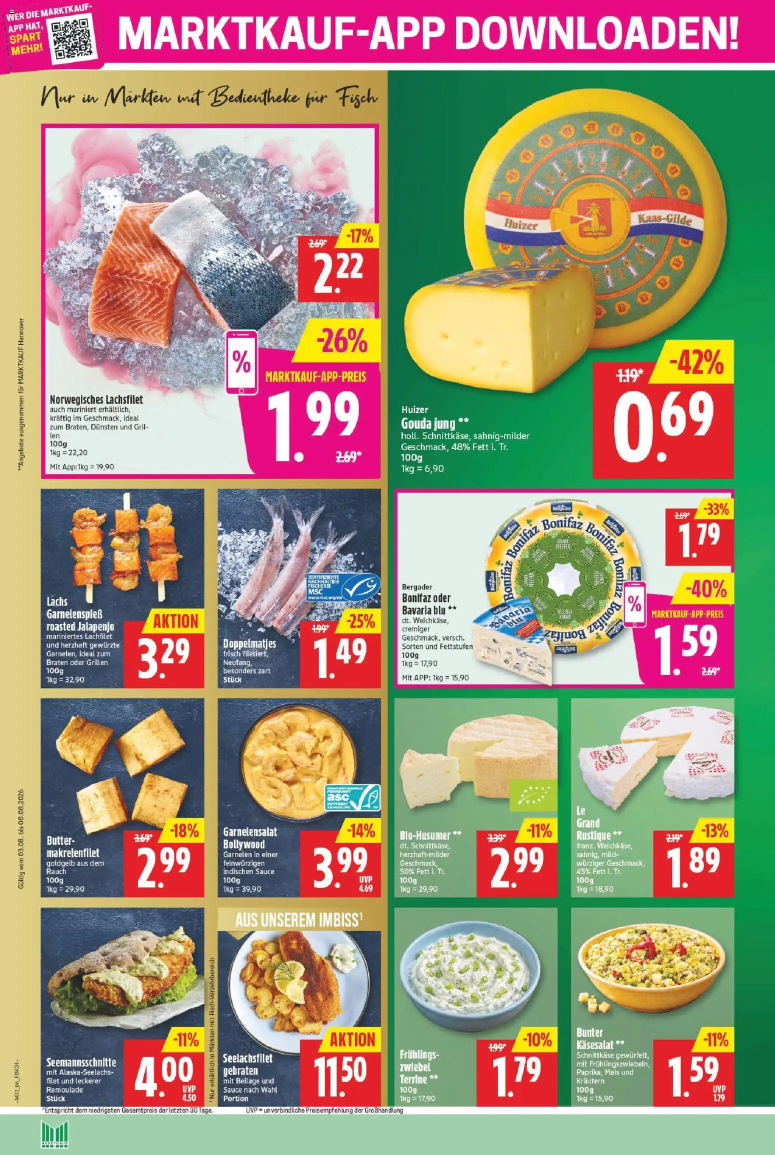 Marktkauf Prospekt – gültig ab 03.08.2026 | Seite: 6 | Produkte: Butter, Gouda, Fisch, Pfeffer