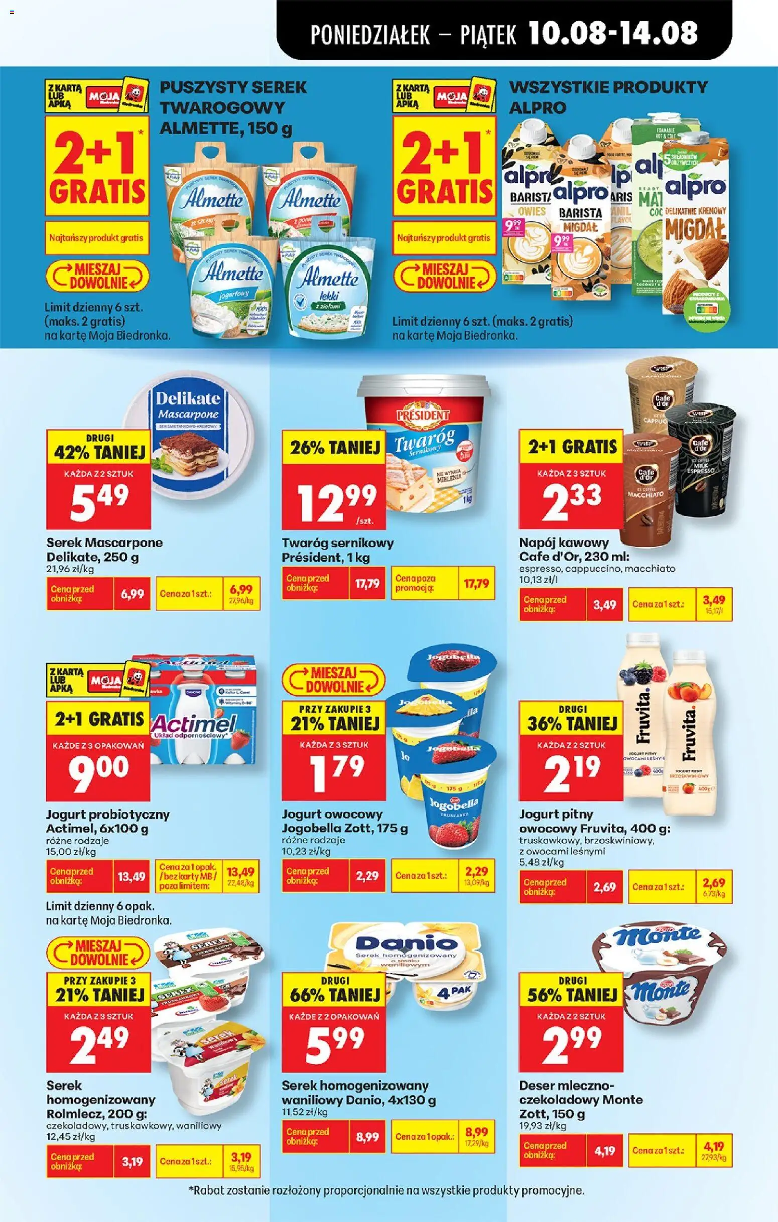 Biedronka gazetka od 10.08.2026 | Strona: 51 | Produkty: Jogurt pitny, Actimel, Jogurt, Twaróg