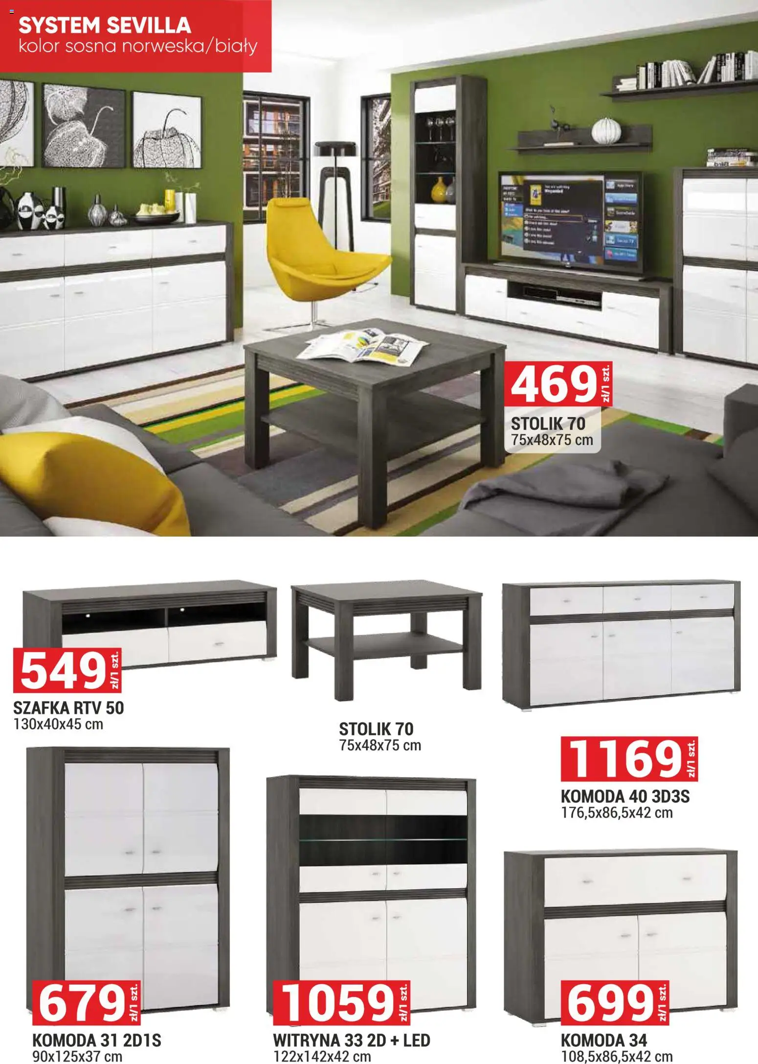 Merkury Market gazetka - Meble, Wypoczynki, Materace od 01.07.2026 | Strona: 7 | Produkty: Komoda, szafka RTV, Witryna