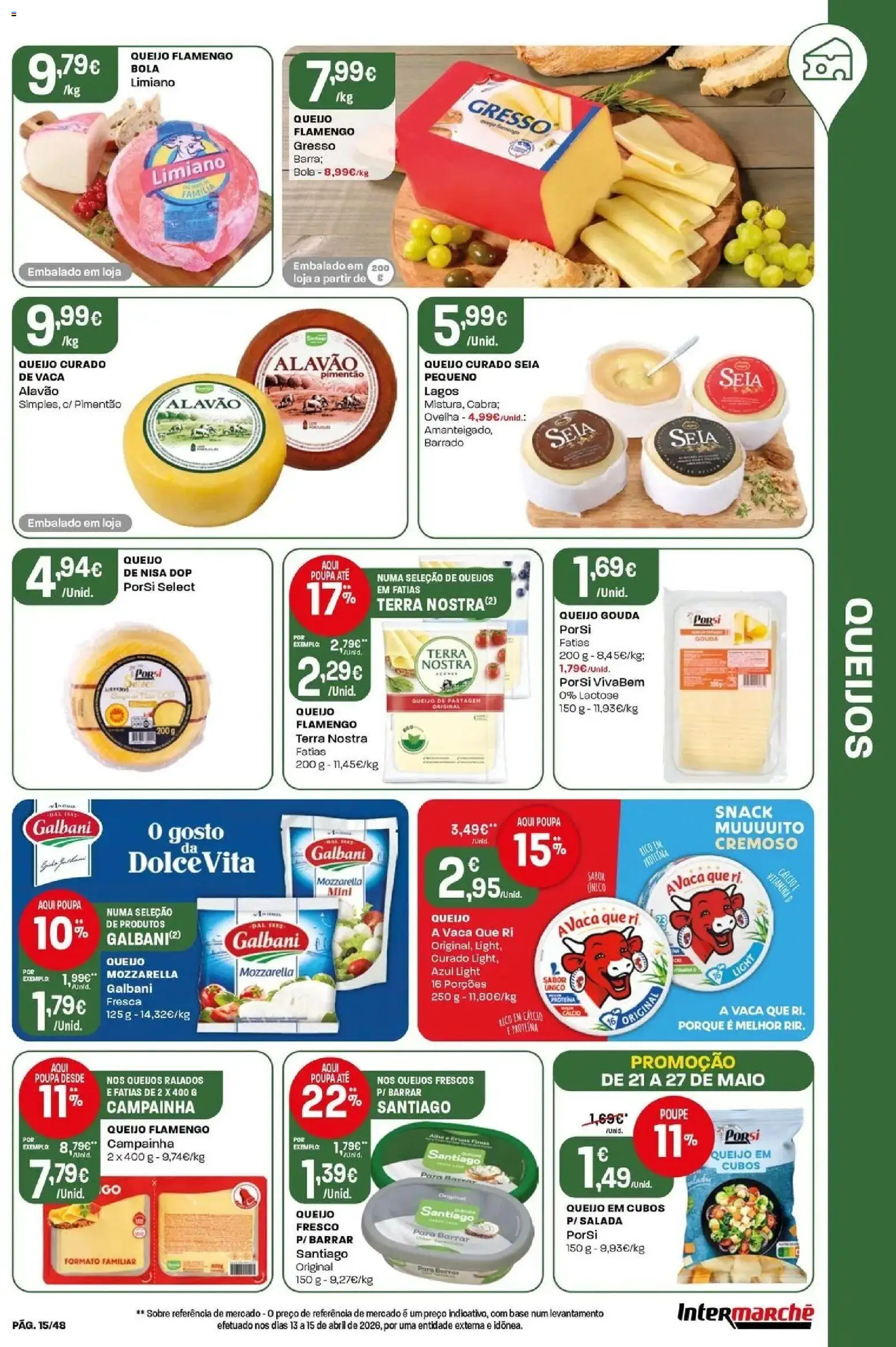 Intermarché - Isto é que são preços BAIXOS! │ válido de 21.05.2026 | Página: 15 | Produtos: Pimentão, Base, Cálcio, Salada