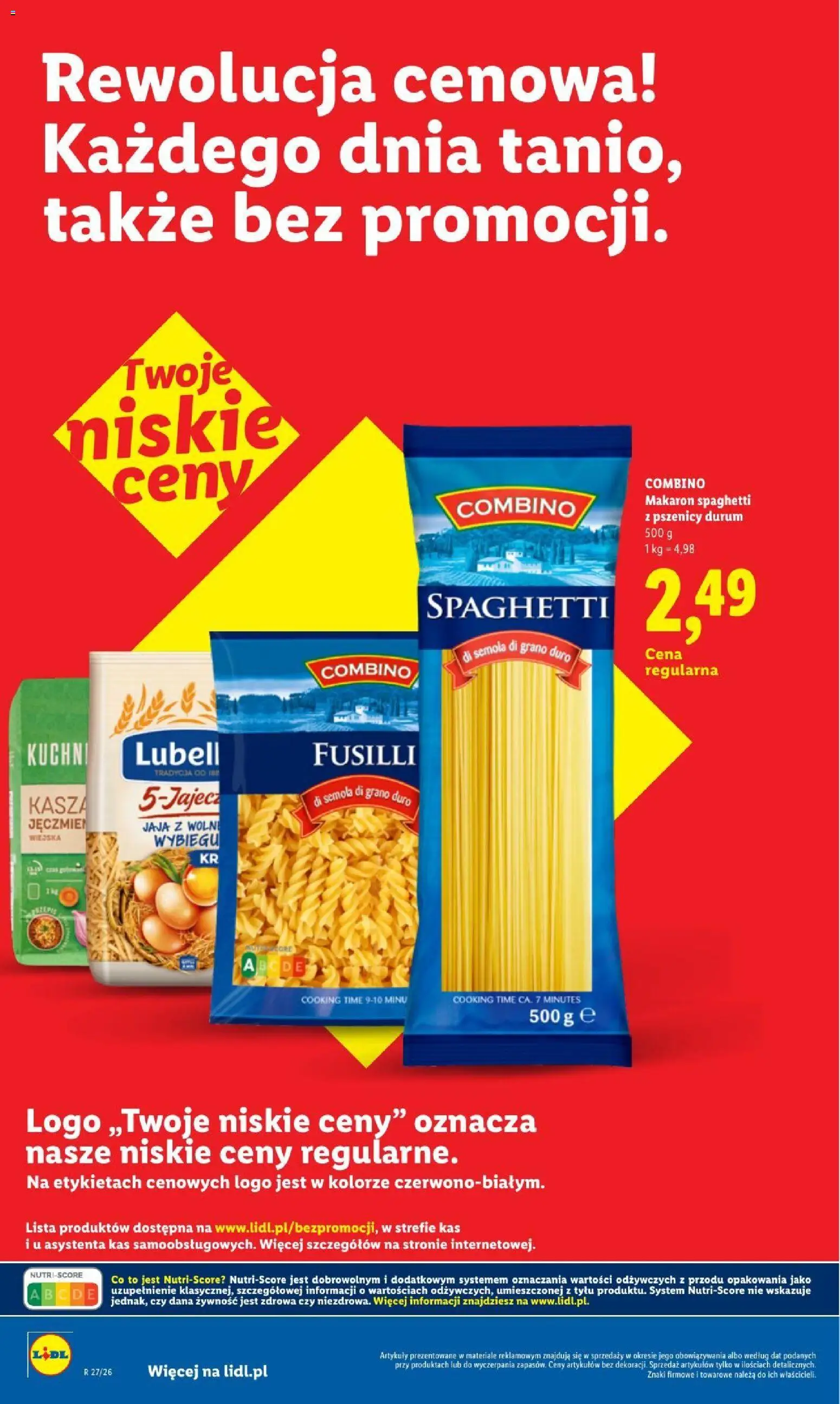 Lidl gazetka - Oszczędzaj każdego dnia od 21.08.2026 | Strona: 18 | Produkty: Żywność, Kasza jęczmienna, Makaron spaghetti, Makaron