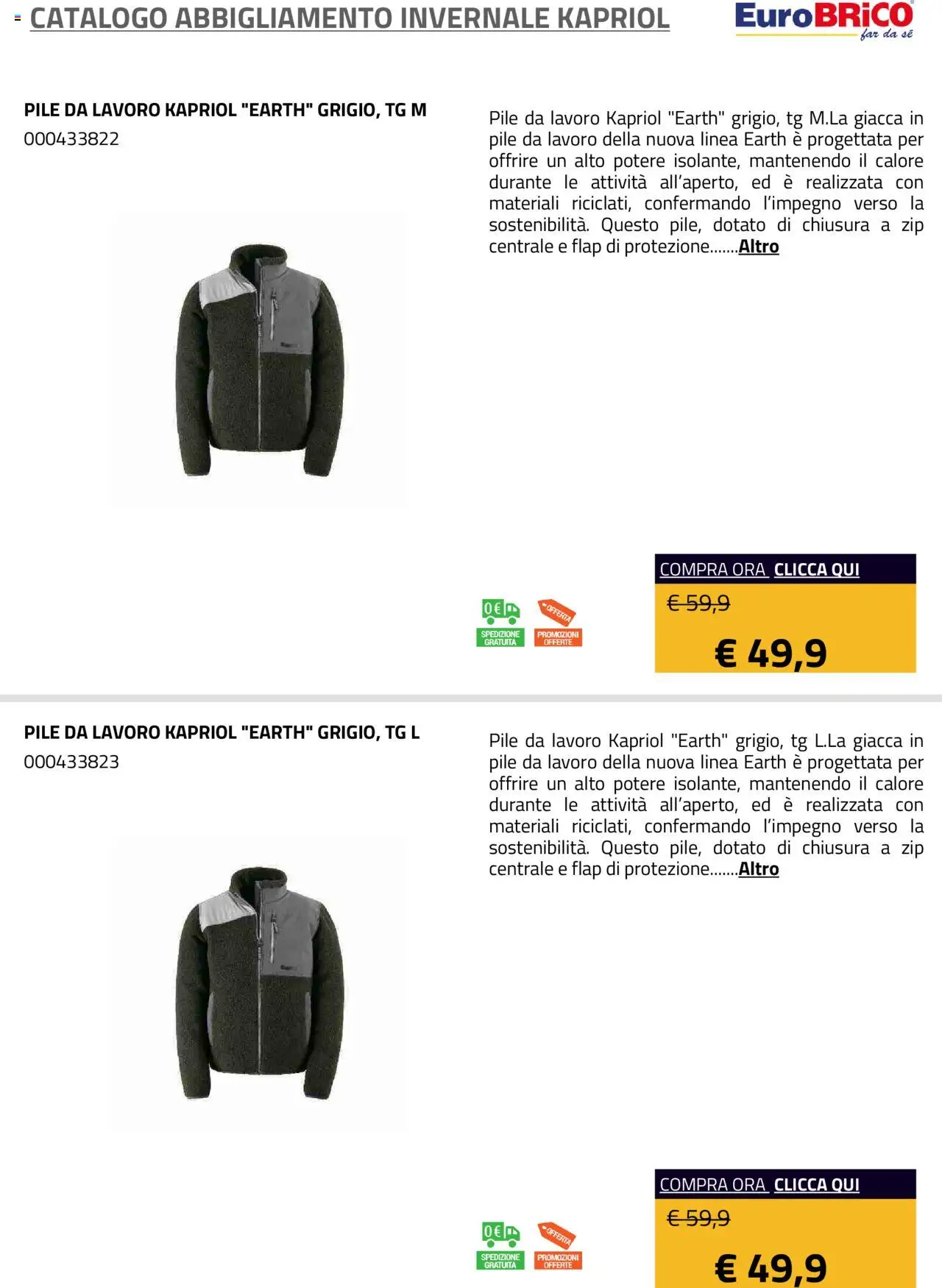 Volantino Eurobrico del 23.07.2025 | Pagina: 20 | Prodotti: Pile, Giacca