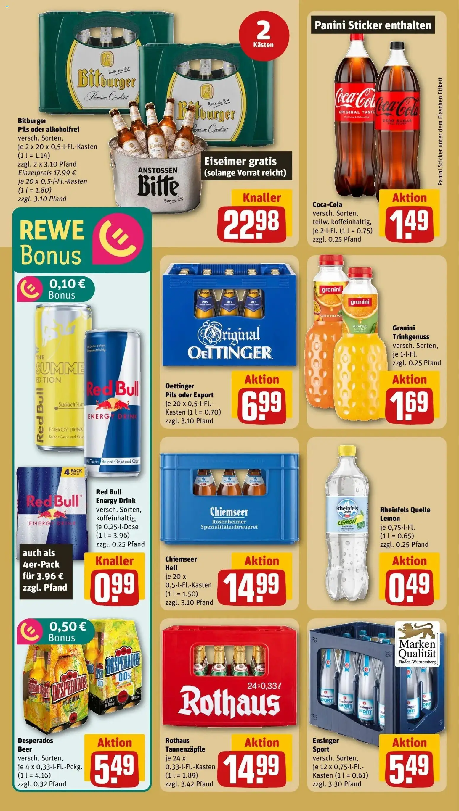 Rewe Prospekt Gechingen – gültig ab 01.06.2026 | Seite: 20 | Produkte: Cola, Energy, Pils, Desperados