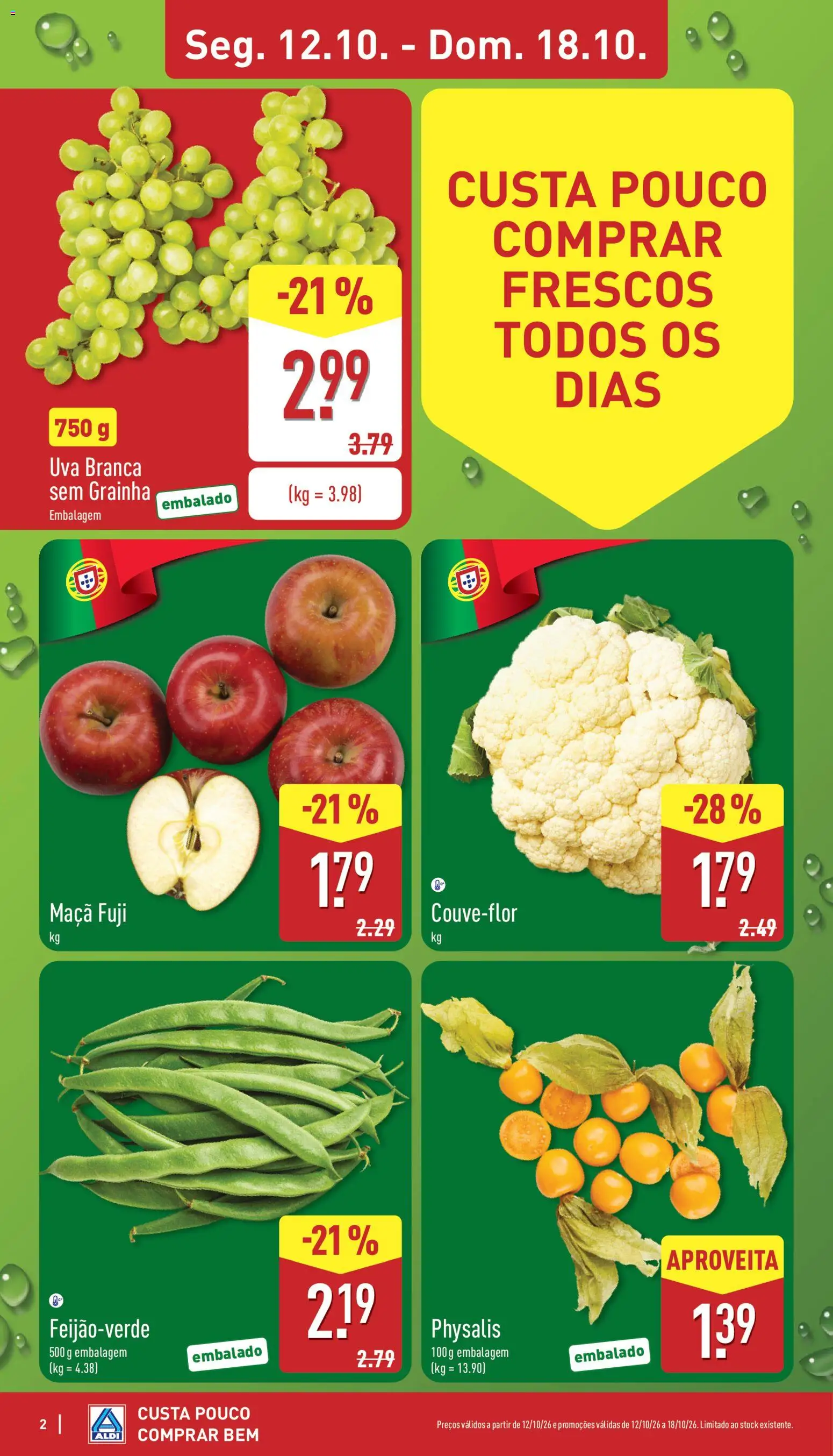 Aldi folheto │ válido de 12/10/2026 | Página: 2 | Produtos: Couve-flor, Maça