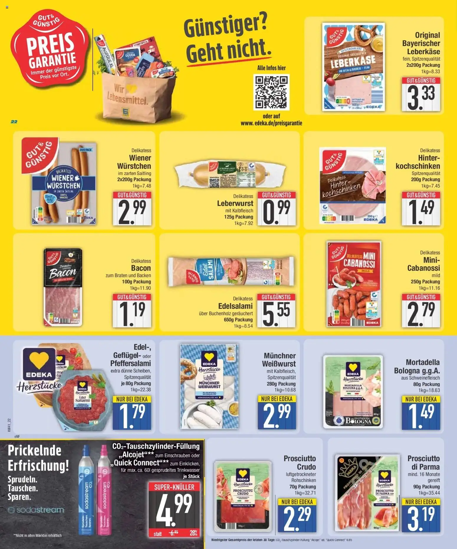 E center Prospekt Unterhaching (ab 05.10.2026) zum Blättern | Seite: 22 | Produkte: Gouda, Salami, Schweinefleisch, Sodastream