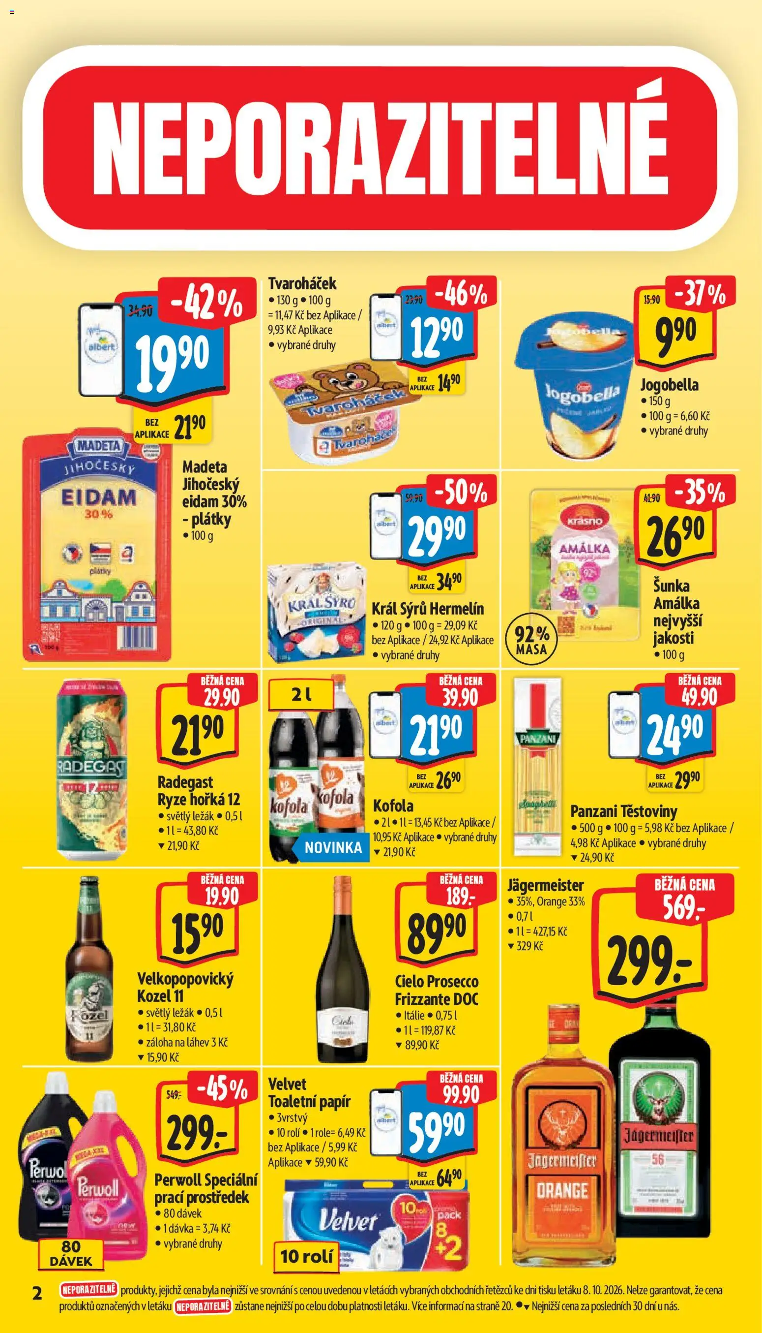 Albert leták - Supermarket Šumperk od 14.10.2026 | Strana: 10 | Produkty: Šunka, Kofola, Těstoviny Panzani, Prosecco Frizzante