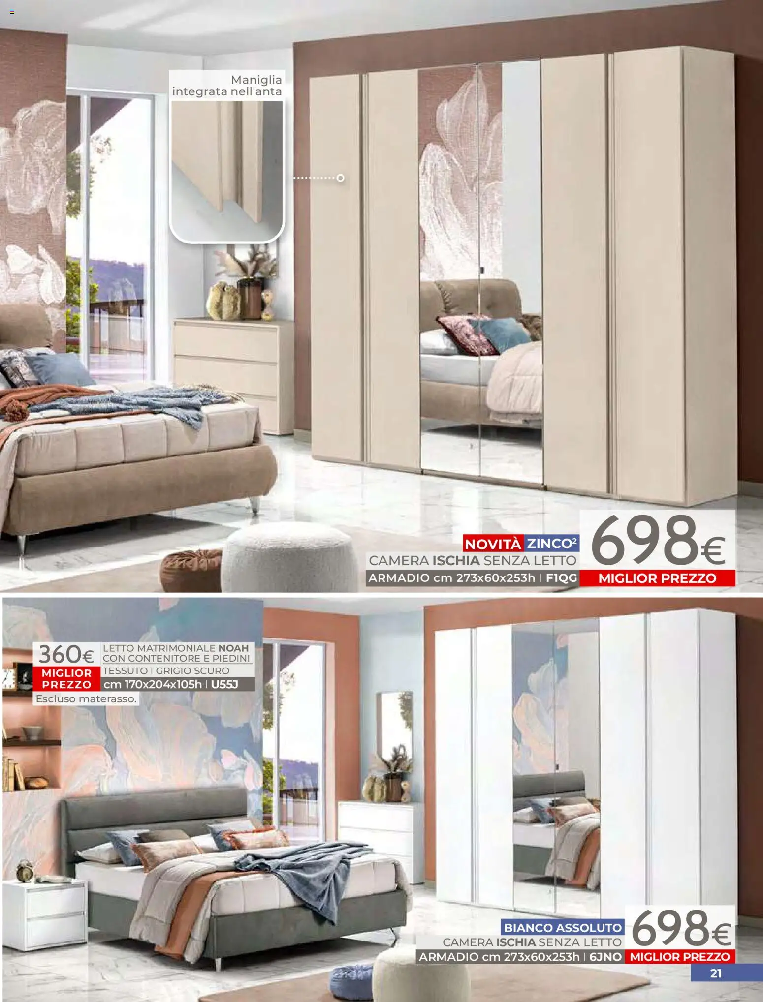 Volantino Mondo Convenienza del 01.04.2026 | Pagina: 23 | Prodotti: Letto matrimoniale, Contenitore, Letto, Armadio