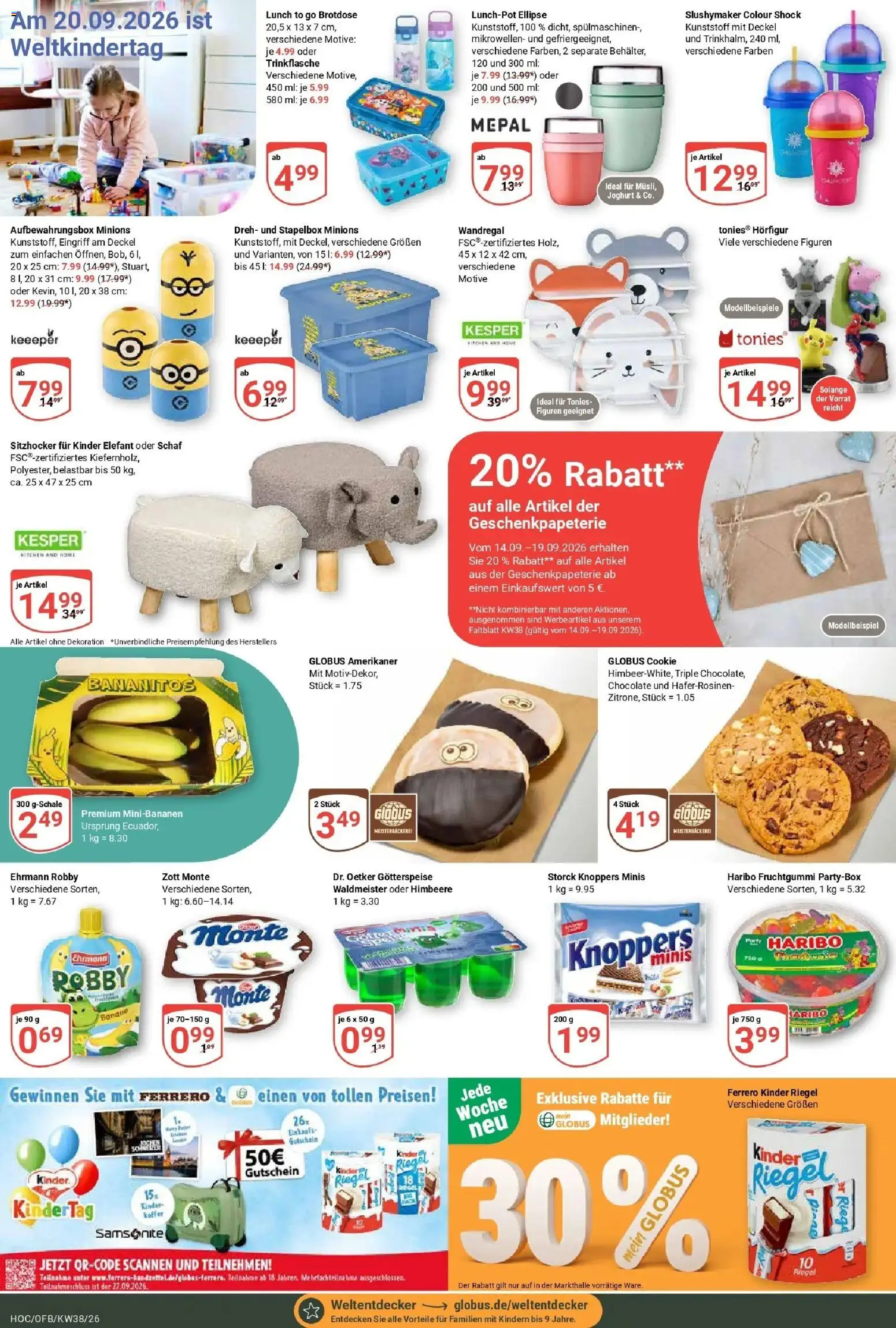 Globus Prospekt Hockenheim (ab 14.09.2026) » Angebote online | Seite: 24 | Produkte: Wandregal, Joghurt, Knoppers, Himbeere