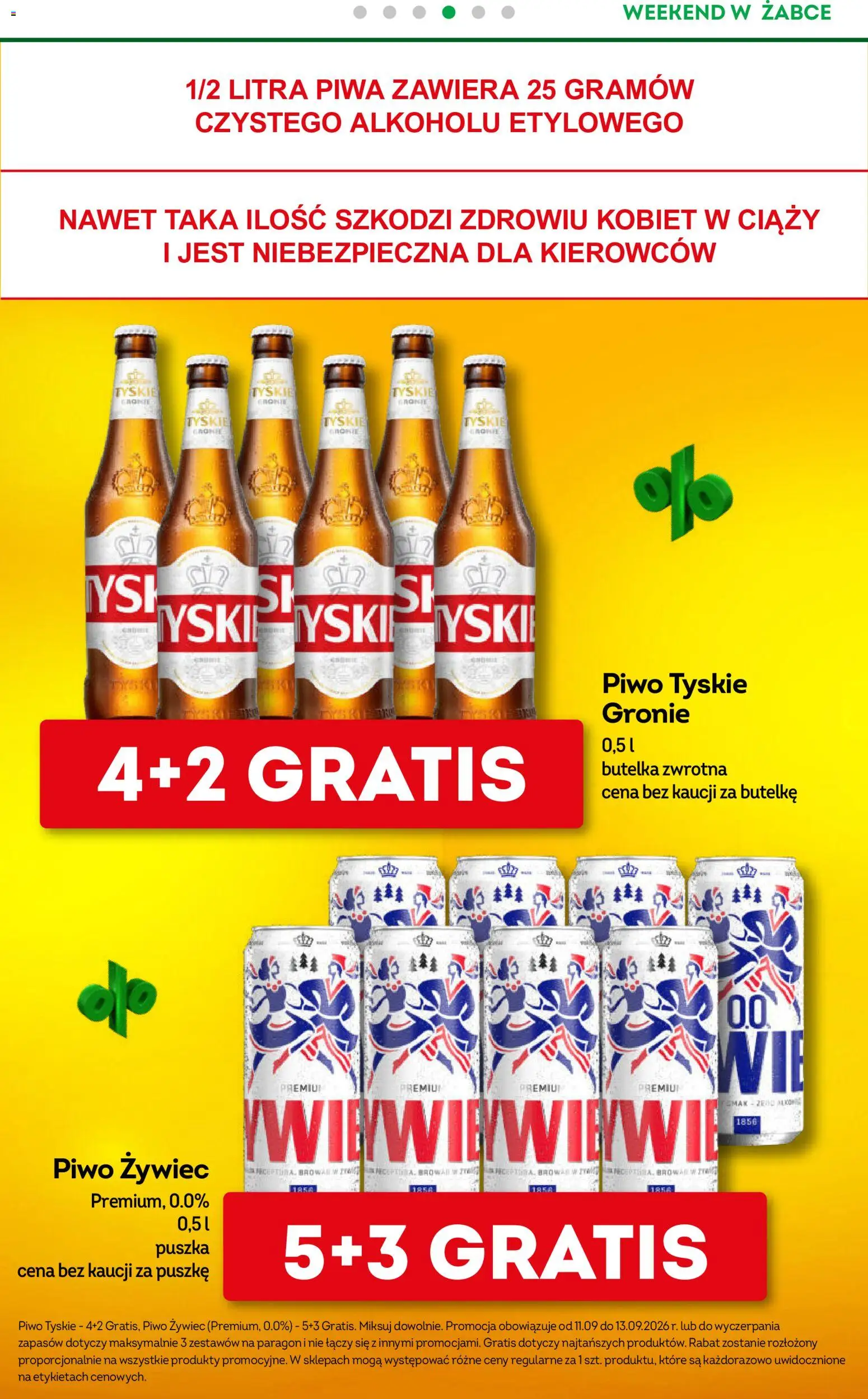 Żabka gazetka - Weekendowe promocje od 11.09.2026 | Strona: 5 | Produkty: Piwo tyskie, Tyskie, Piwo
