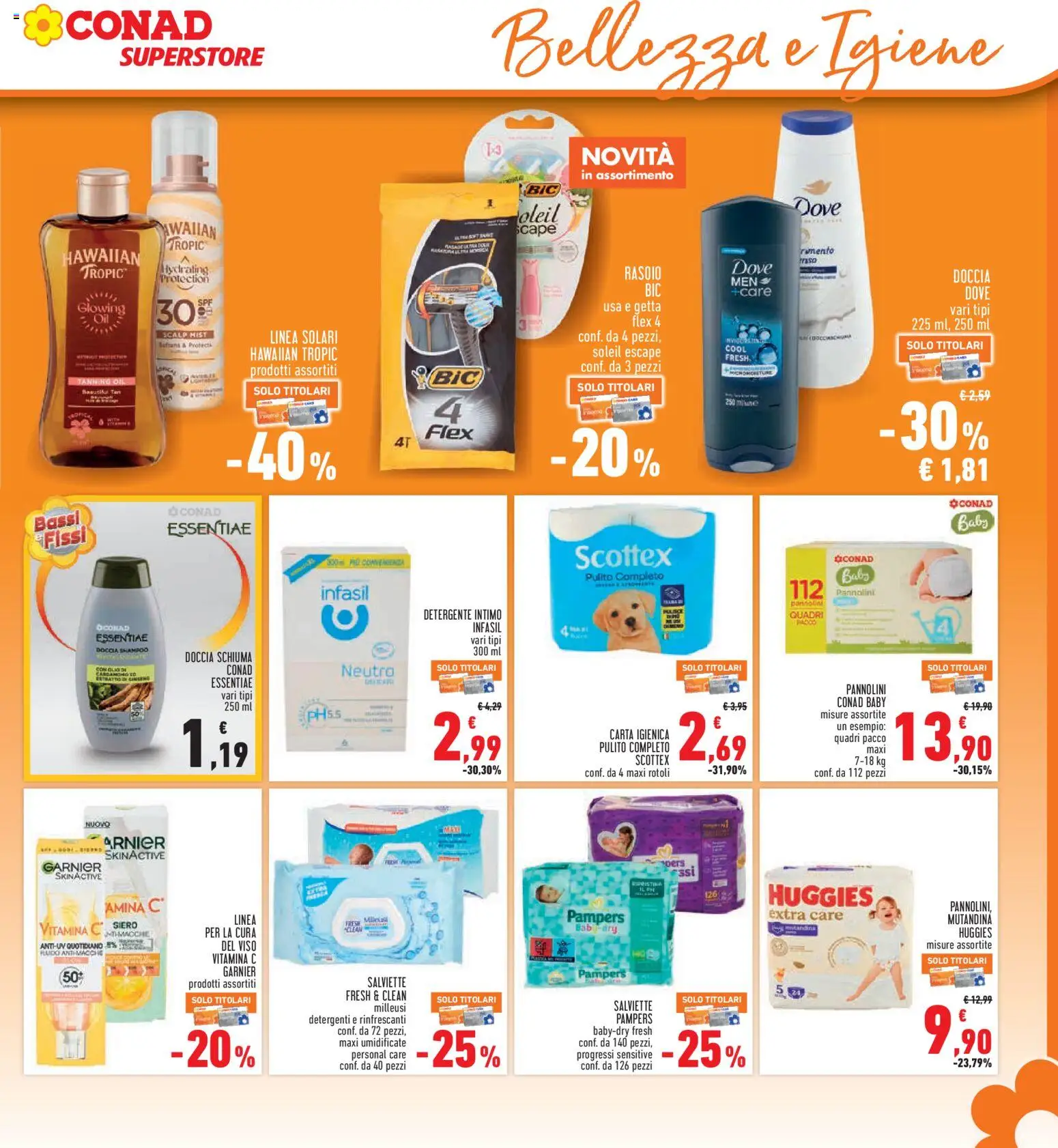 Volantino Conad del 02/07/2026 | Pagina: 21 | Prodotti: Shampoo, Pannolini, Rasoio, Doccia