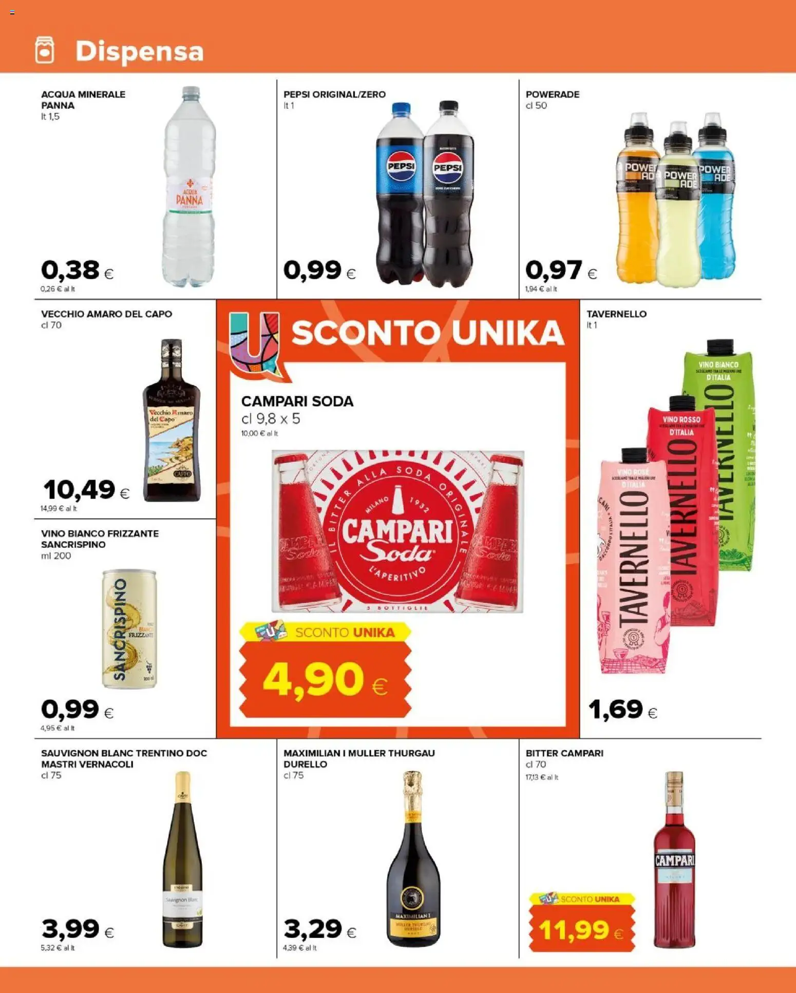 Volantino Tigre del 30/09/2026 | Pagina: 10 | Prodotti: Campari, Acqua minerale, Pepsi, Amaro