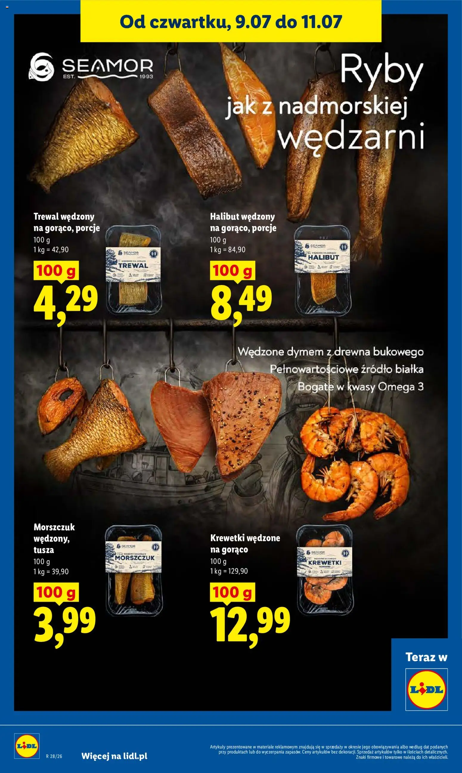 Lidl gazetka od 09.07.2026 | Strona: 64 | Produkty: Krewetki, Halibut, Trewal, Ryby