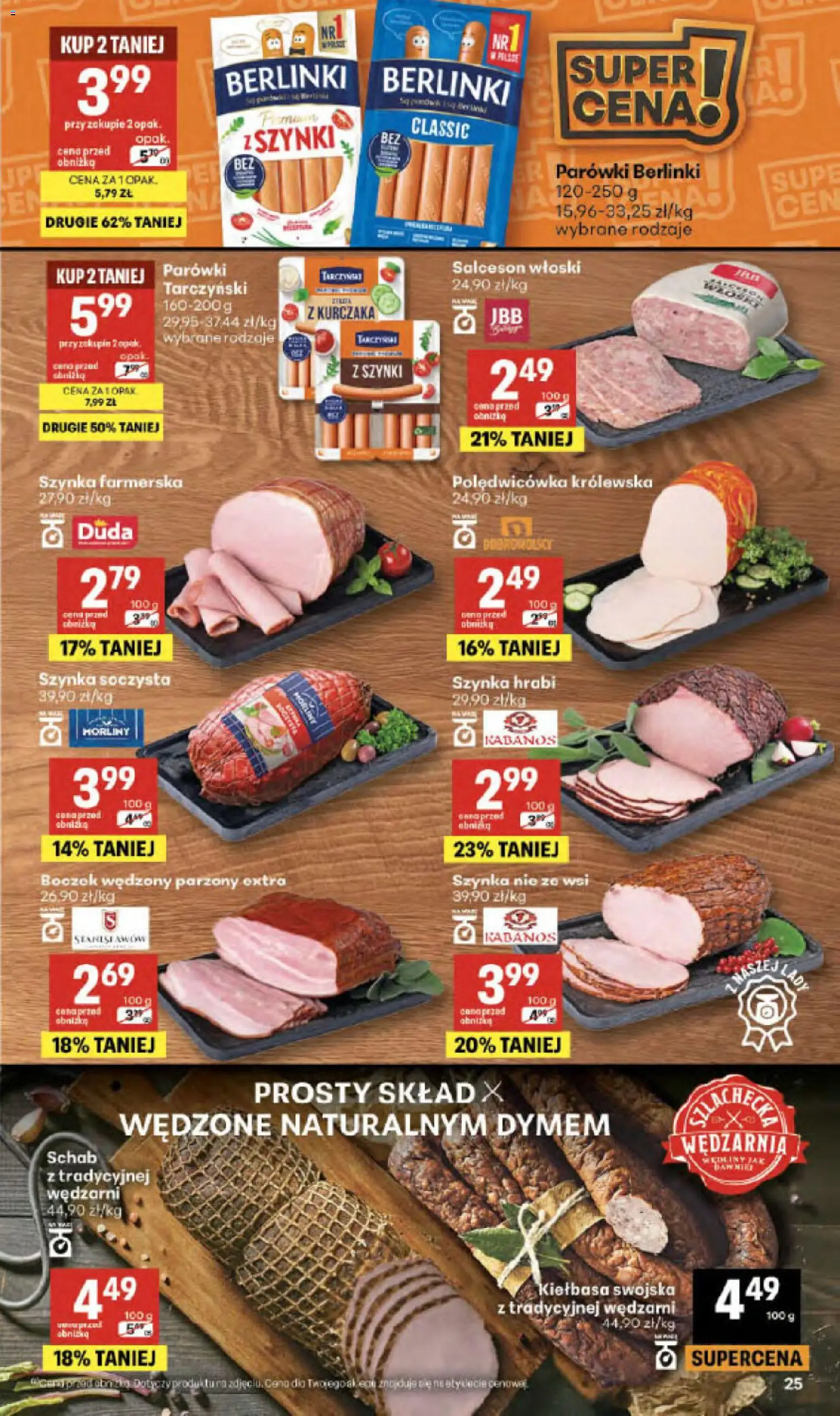 Delikatesy Centrum gazetka - Sklepy Własne od 24.09.2026 | Strona: 25 | Produkty: Kiełbasa, Parówki, Boczek wędzony, Berlinki
