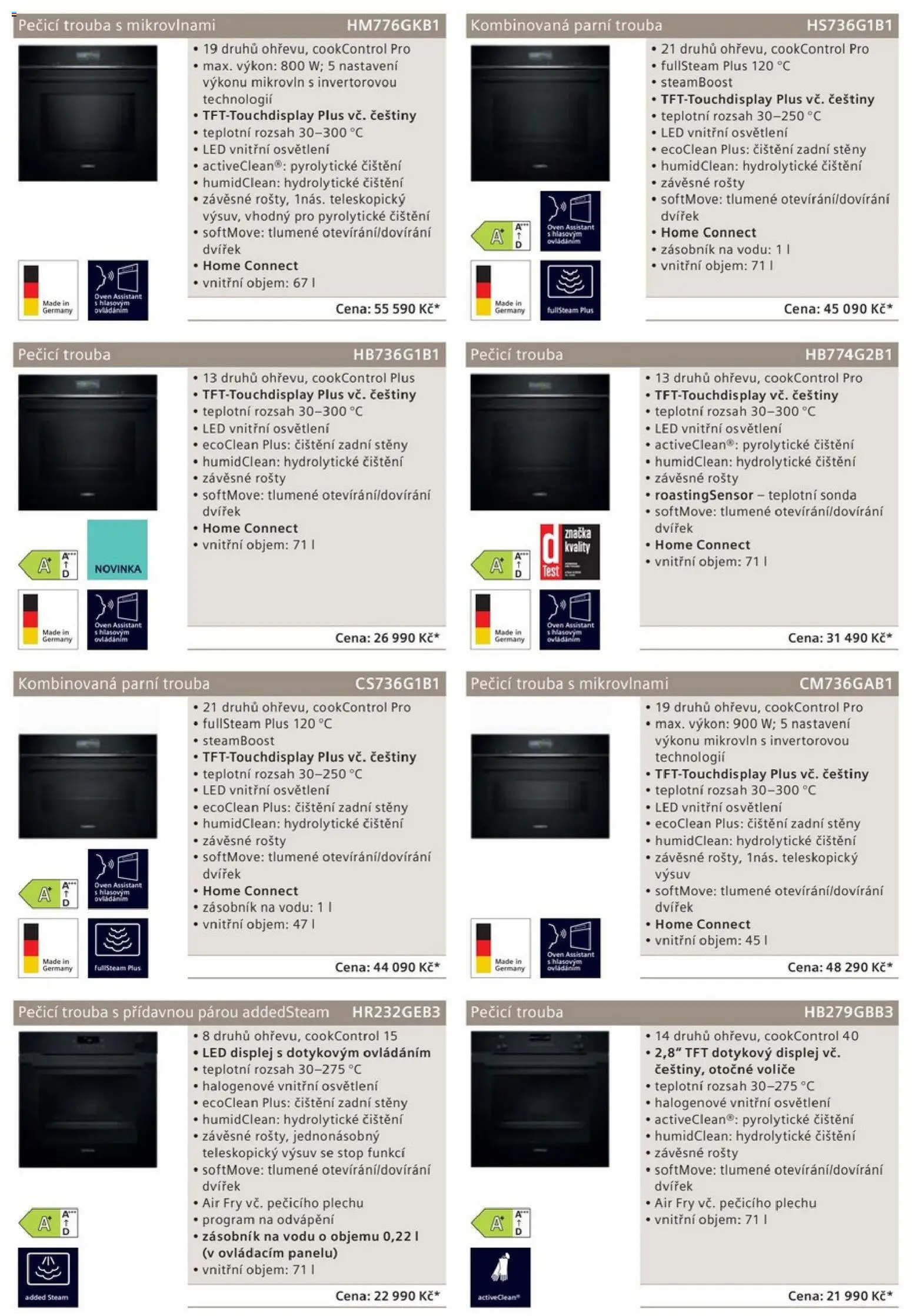 XXXLutz leták - Siemens domácí spotřebiče od 01.06.2026 | Strana: 3 | Produkty: Test, Zásobník, Trouba, LED