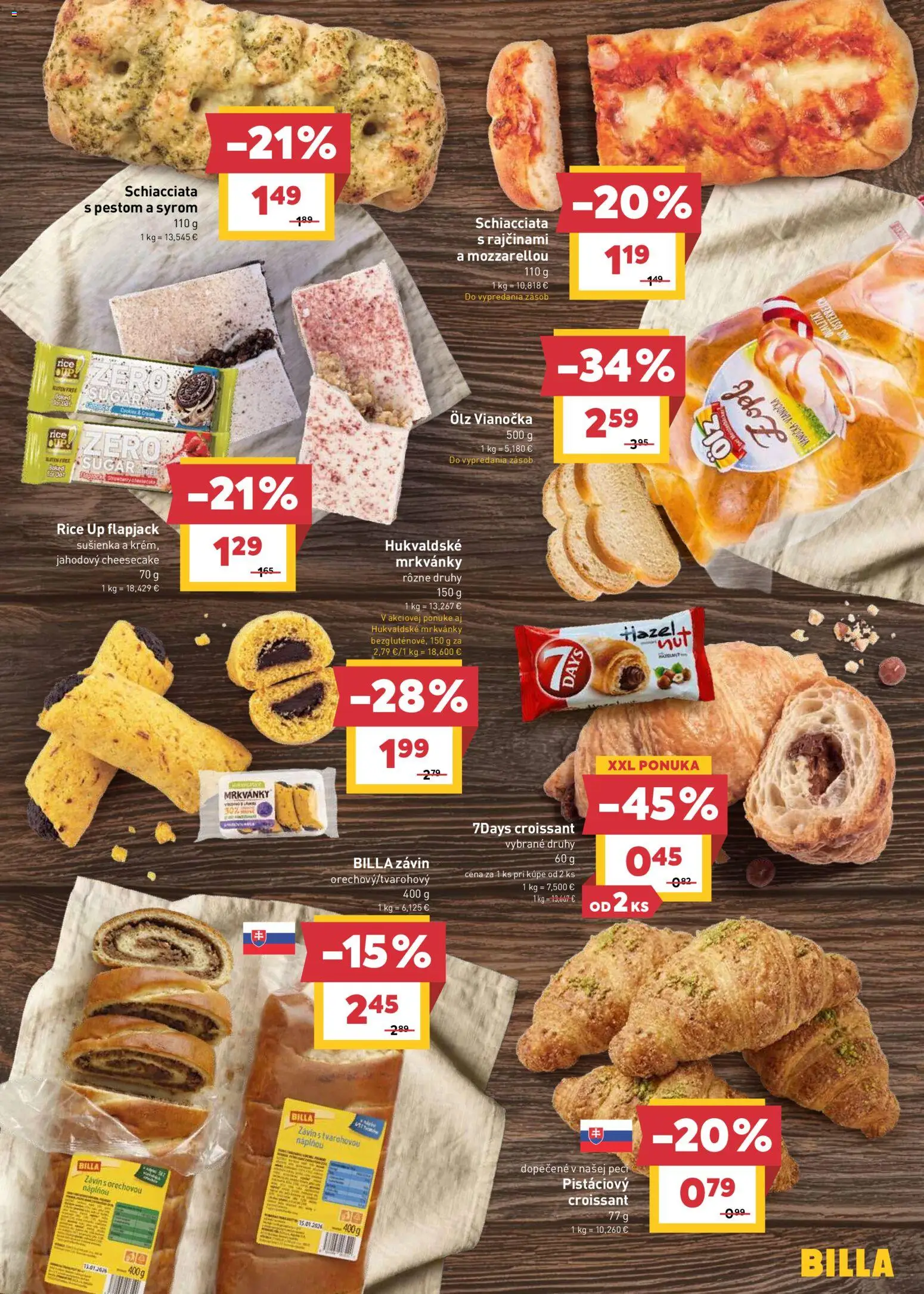 Nové Billa akcie – leták je platný od 17.06.2026 | Strana: 7 | Produkty: Croissant, Vianočka, Závin, Krém