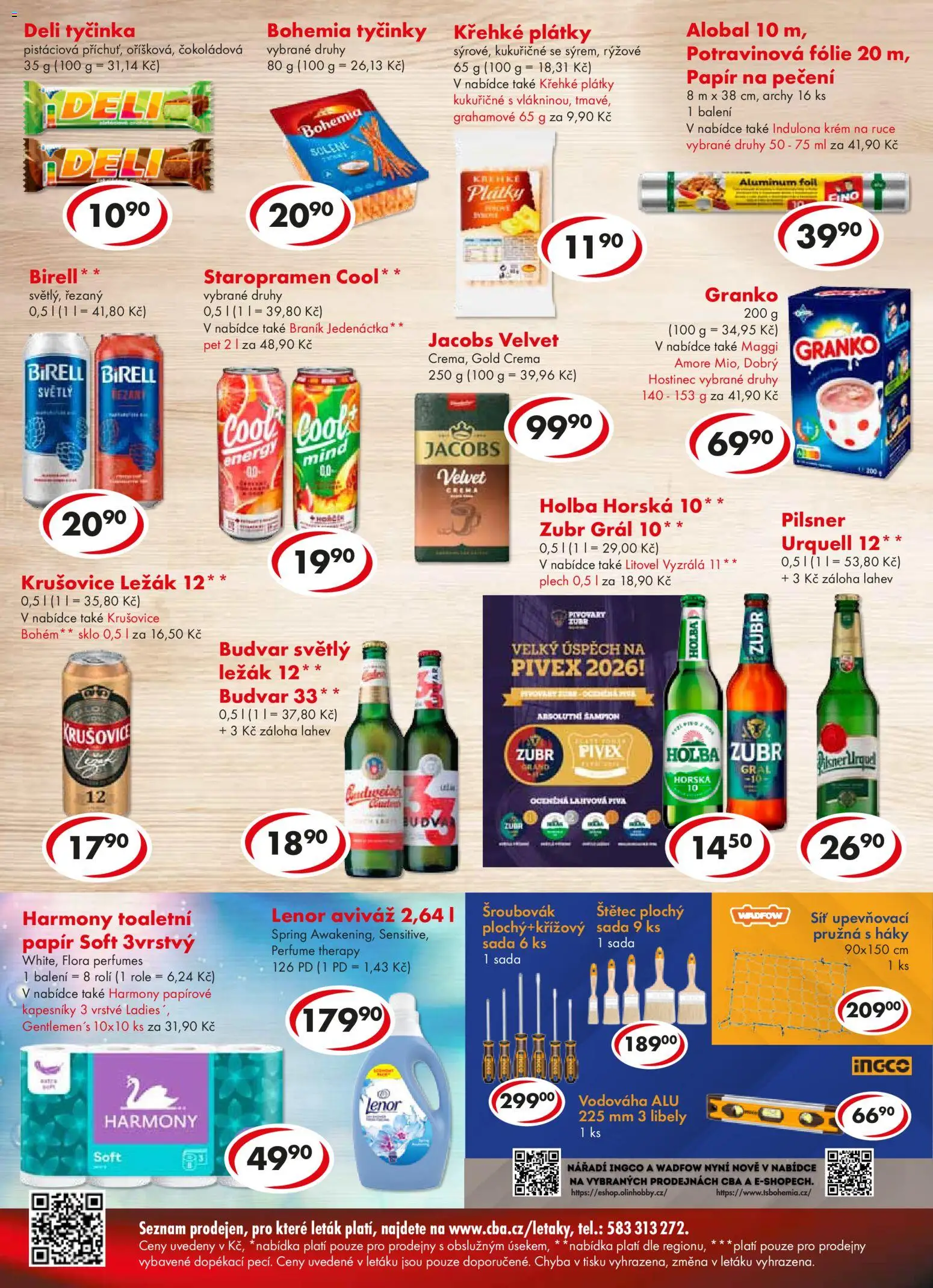 CBA leták - Premium od 03.06.2026 | Strana: 4 | Produkty: Krušovice Bohém, Tyčinky, Granko, Budvar 33
