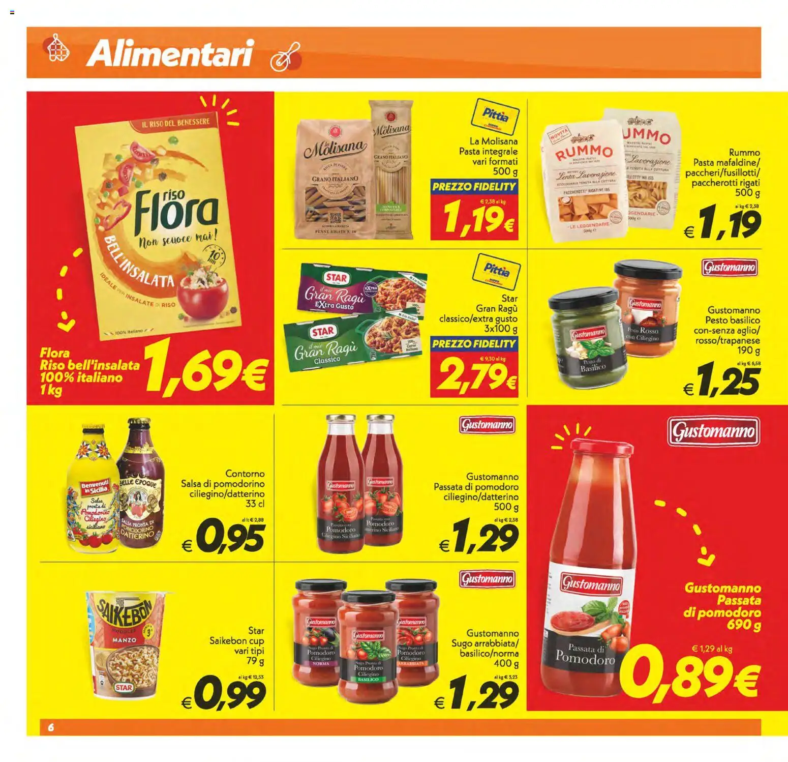 Volantino SuperConveniente del 08.05.2026 | Pagina: 6 | Prodotti: Pasta, Passata di pomodoro, Ragú, Sugo