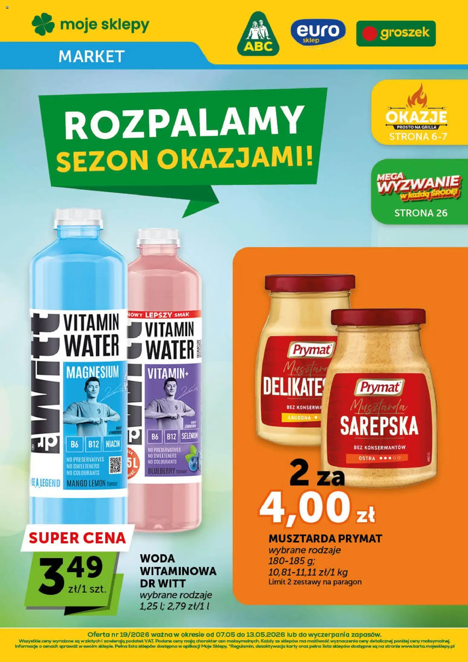 ABC gazetka - Market od 07.05.2026 | Strona: 1 | Produkty: Mango, Groszek, Musztarda, Woda