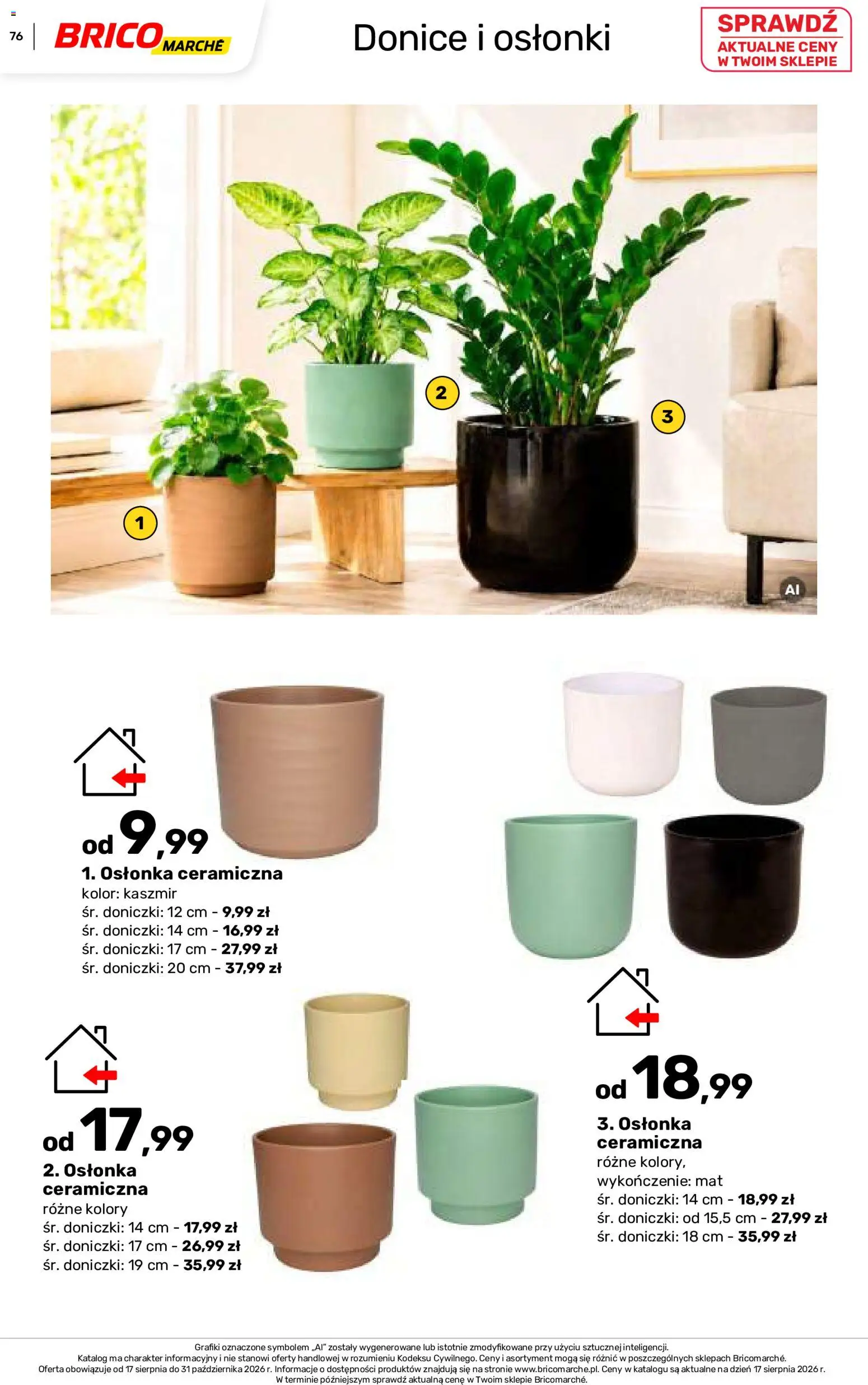 Brico Marché gazetka - Jesienne Inspiracje od 17.08.2026 | Strona: 76 | Produkty: Doniczki