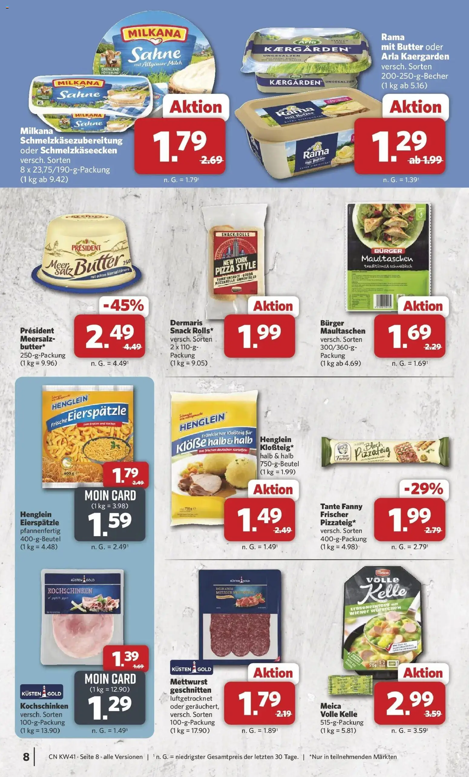Combi Prospekt Twistringen (ab 05.10.2026) zum Blättern | Seite: 8 | Produkte: Milch, Butter, Meica, Sahne